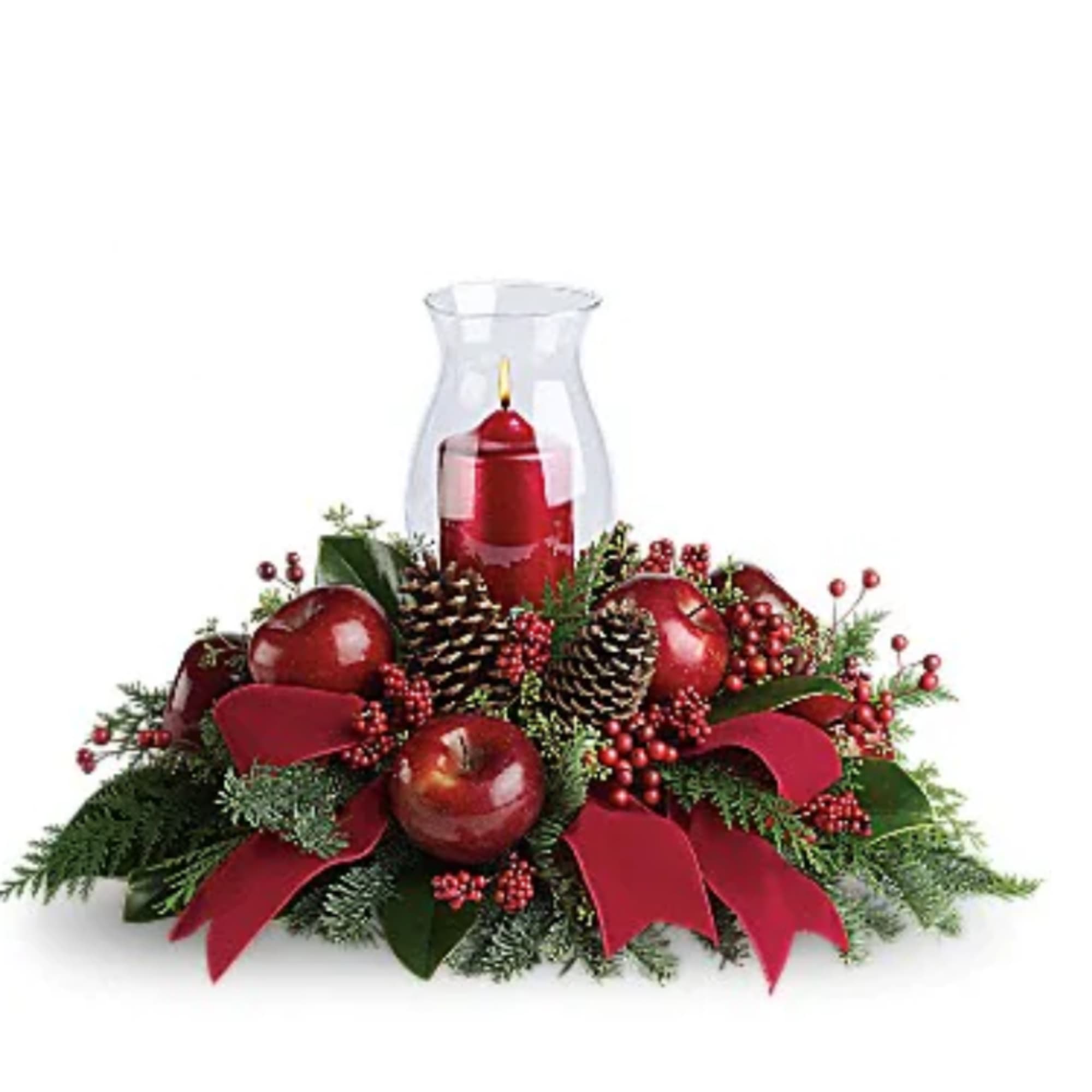 Shiny red apples and all kinds of holiday flowers and features make Shiny red apples and all kinds of holiday flowers and features make