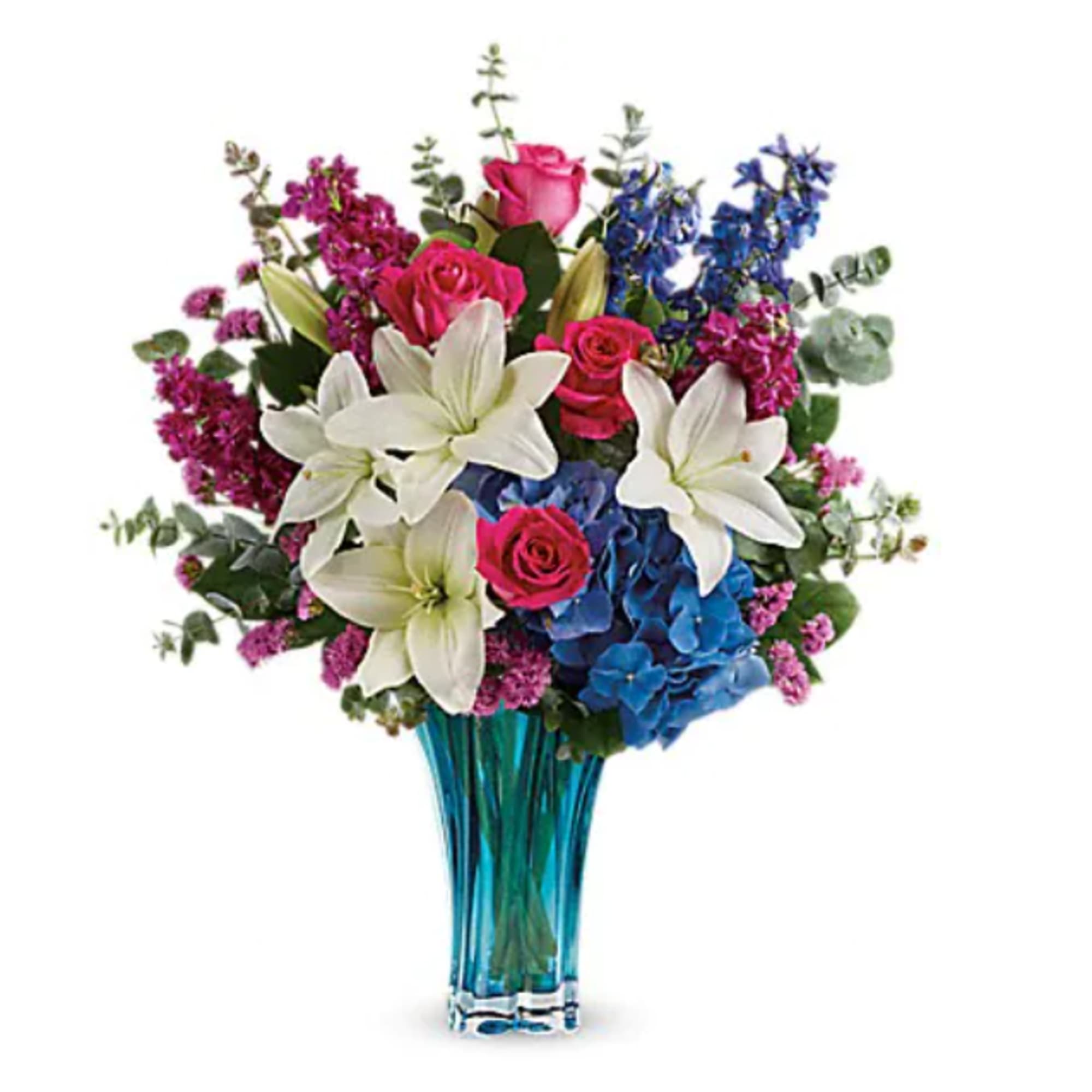 As enchanting and elegant as the sea, this stunning blown glass vase