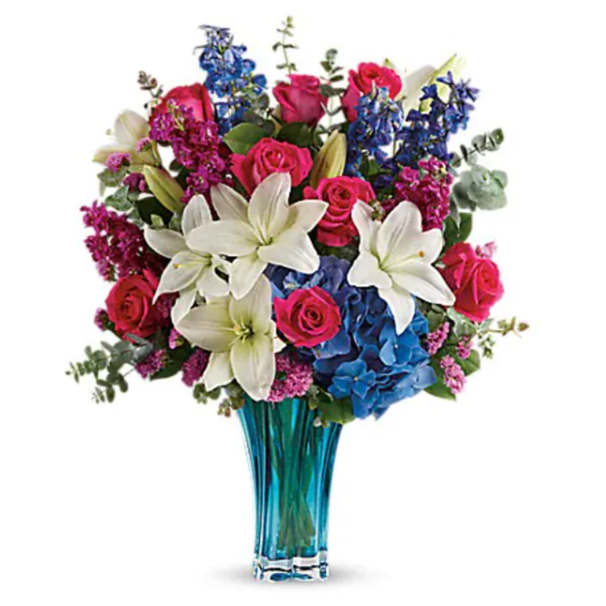 As enchanting and elegant as the sea, this stunning blown glass vase