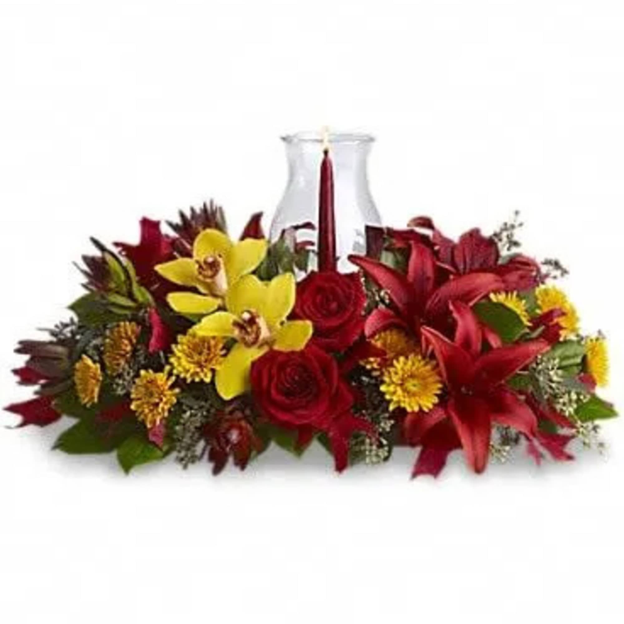 Graceful. Glowing. Gorgeous. This stunning centerpiece will make setting the mood and