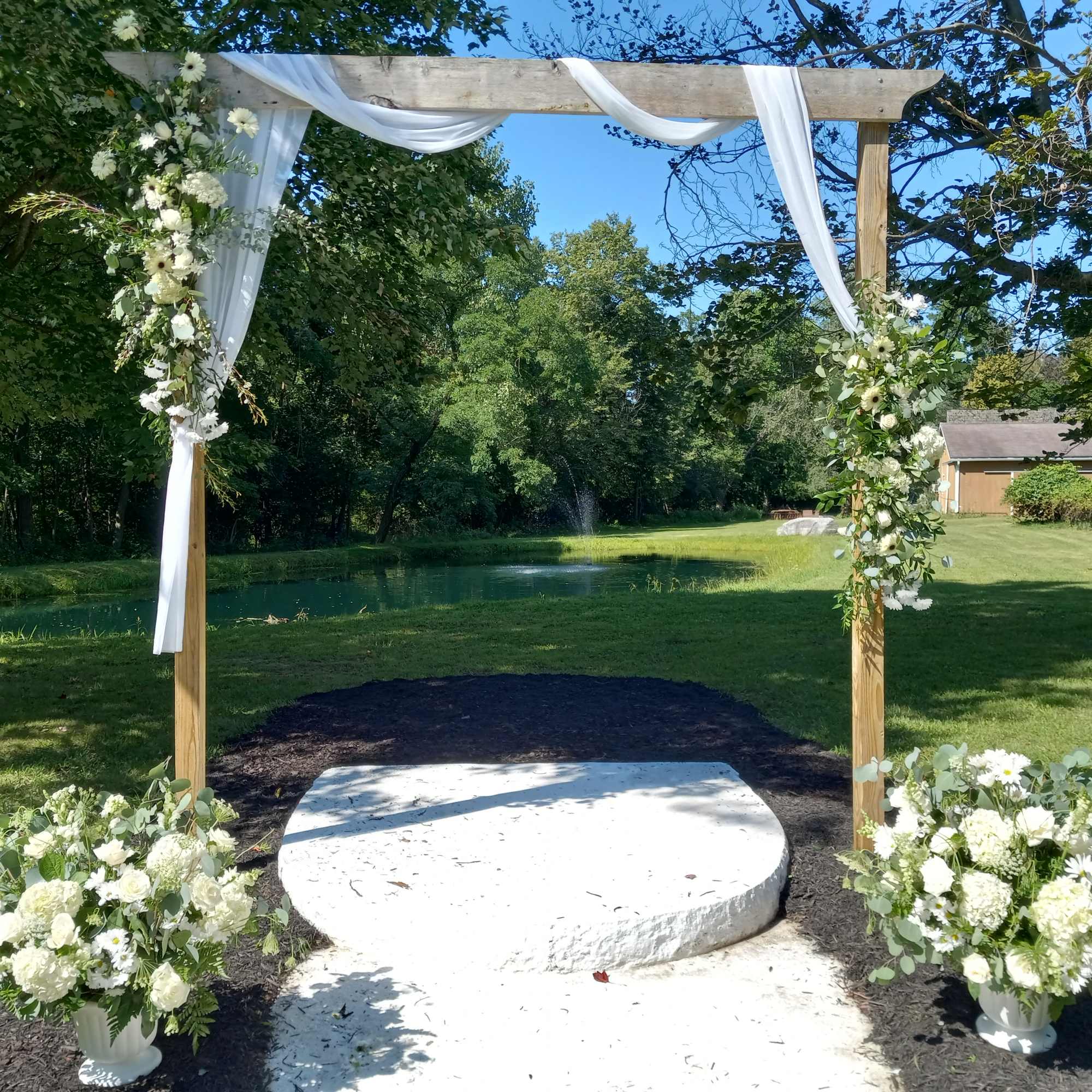Beautiful all white roses, carnations, hydrangea and other white flowers simple two