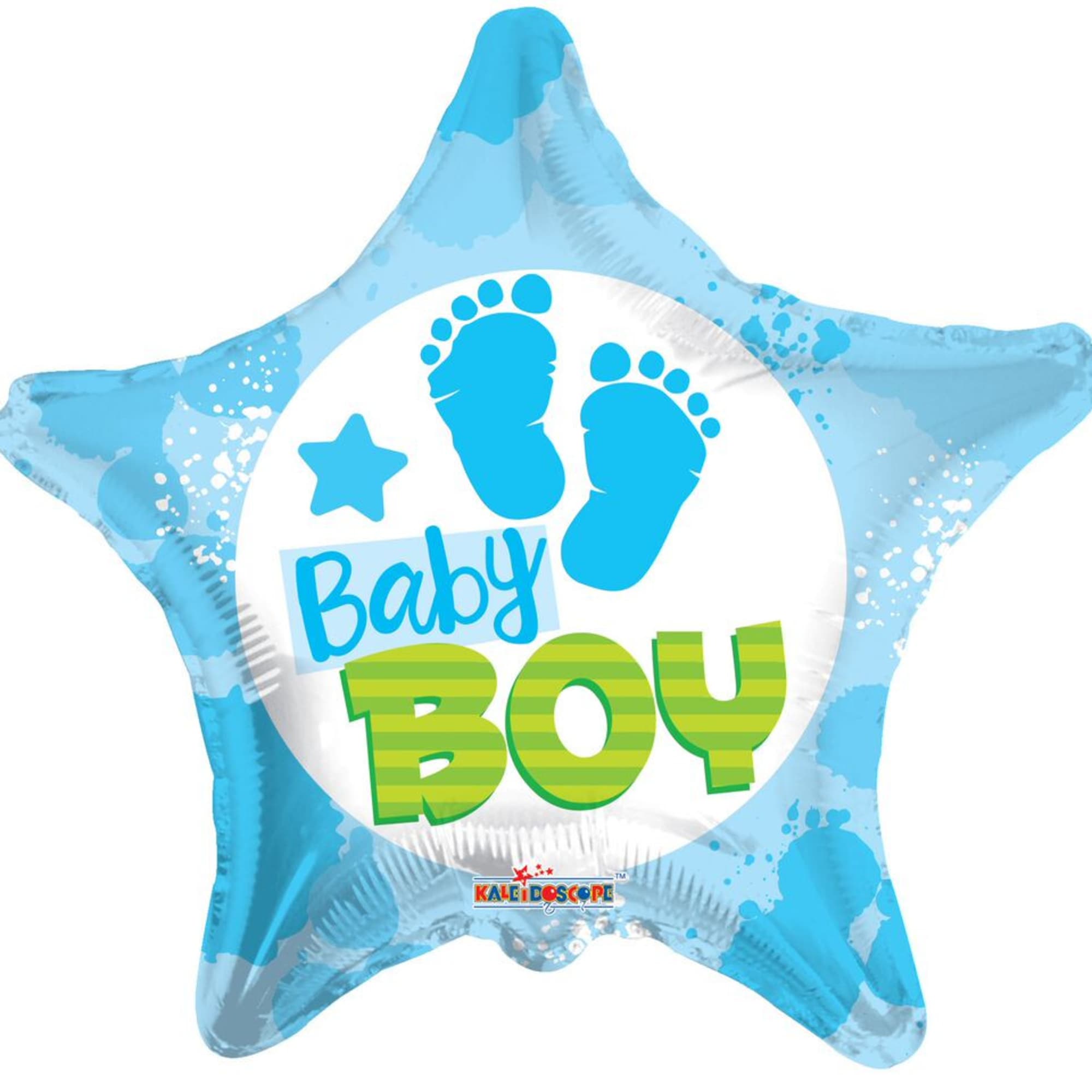 18" Baby boy mylar balloon. Filled with helium. Stays afloat up to