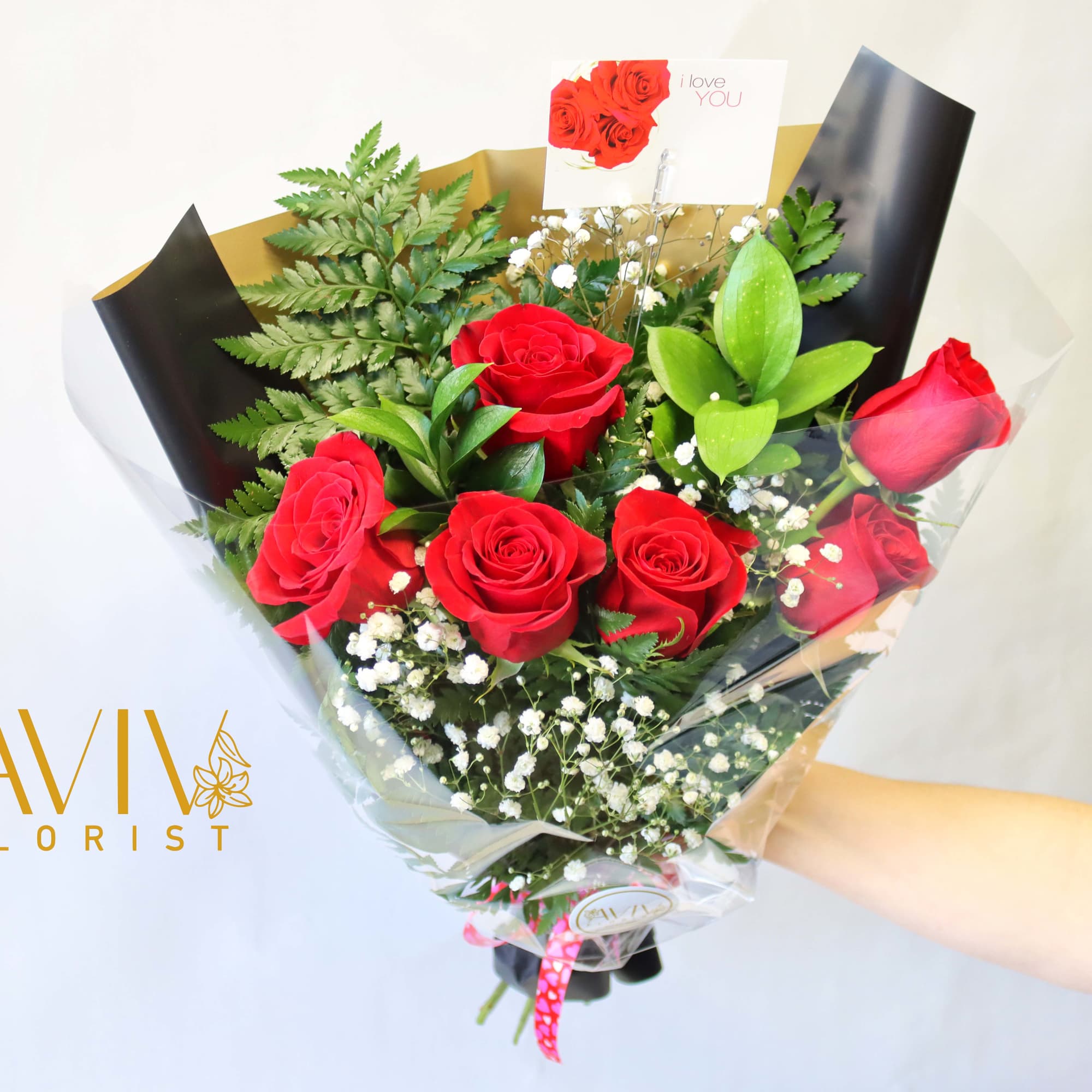 Express your sincere love with our beautiful AVIV Florist signature red or