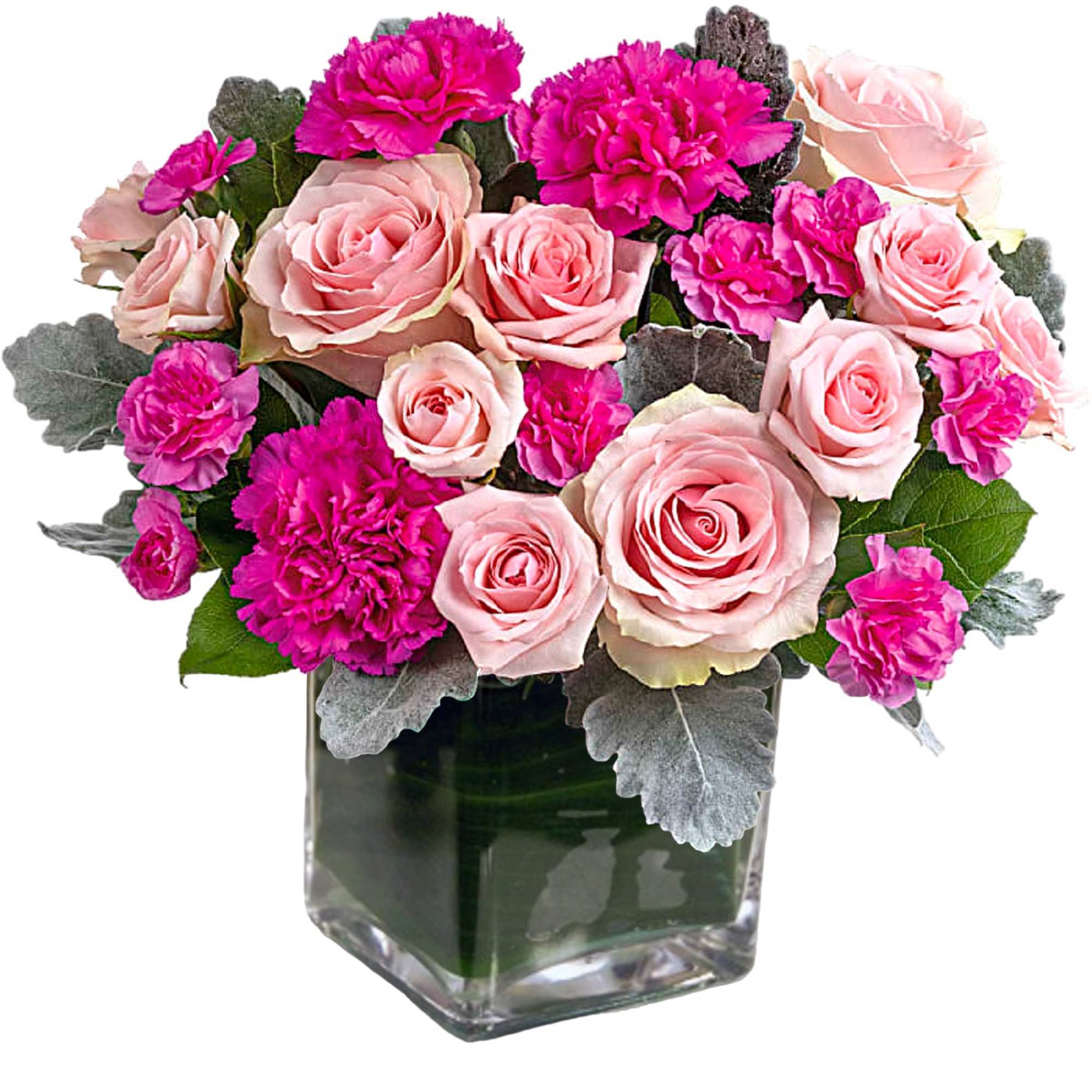 Talk about a pink-me-up! Brighten anyone&#039;s day with this cheerful rose arrangement.

DETAILS
This