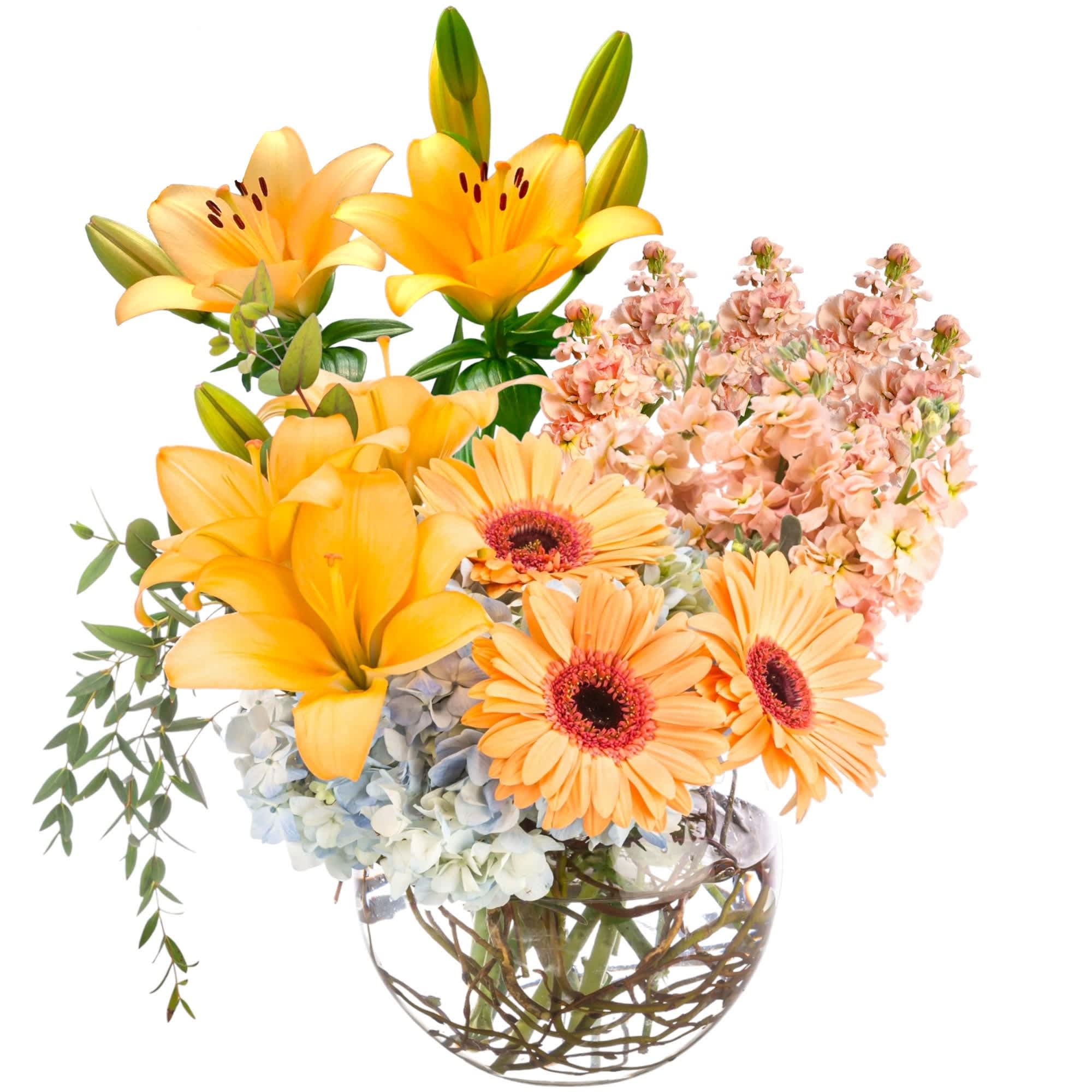 A chic and stylish bubble vase arrangement, this makes an elegant gift