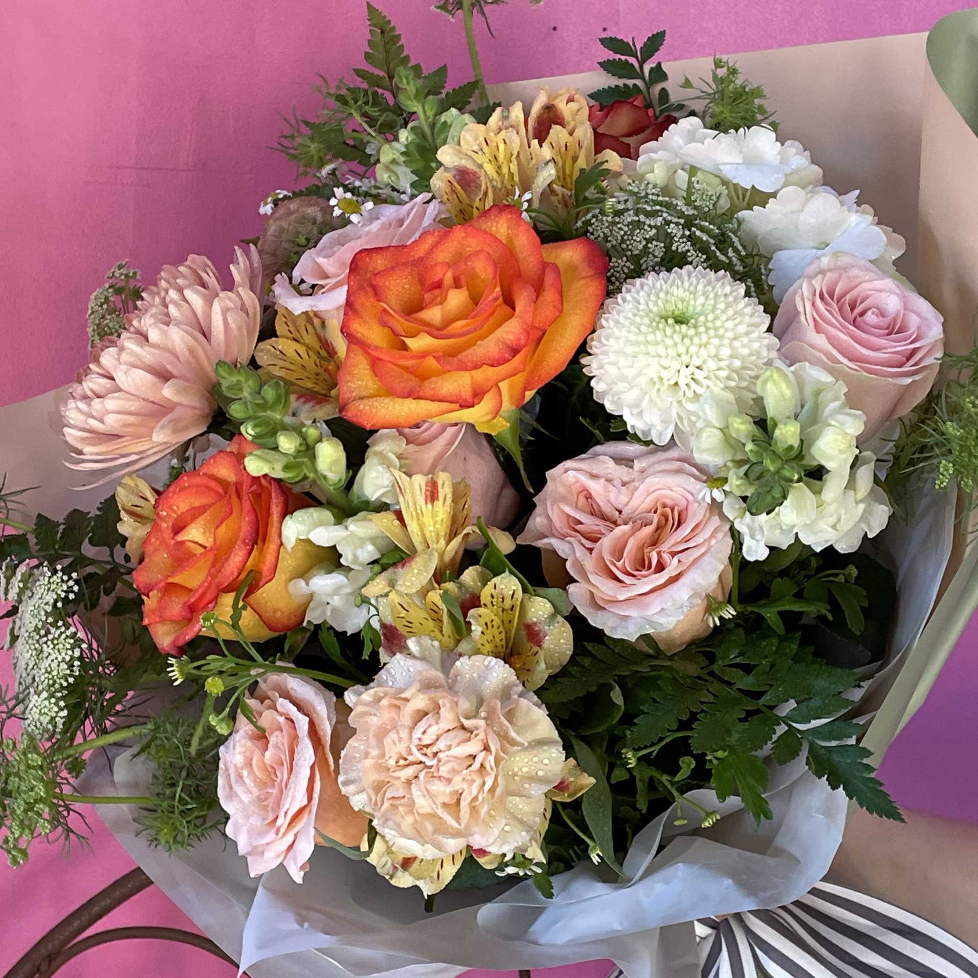 A creamy mix of orange, white, and greens! A perfect gift to