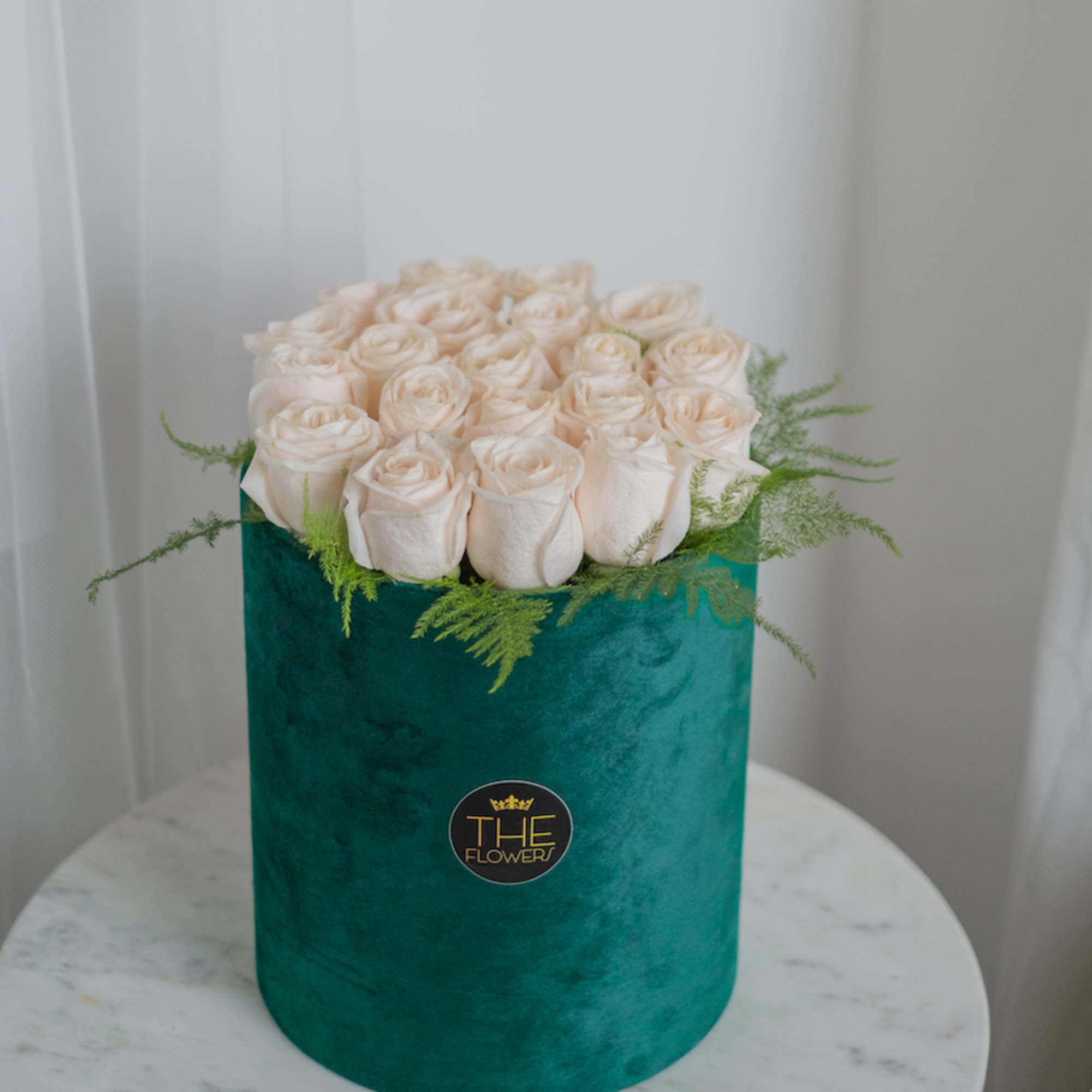 Our luxury box of white roses is a win-win option as all