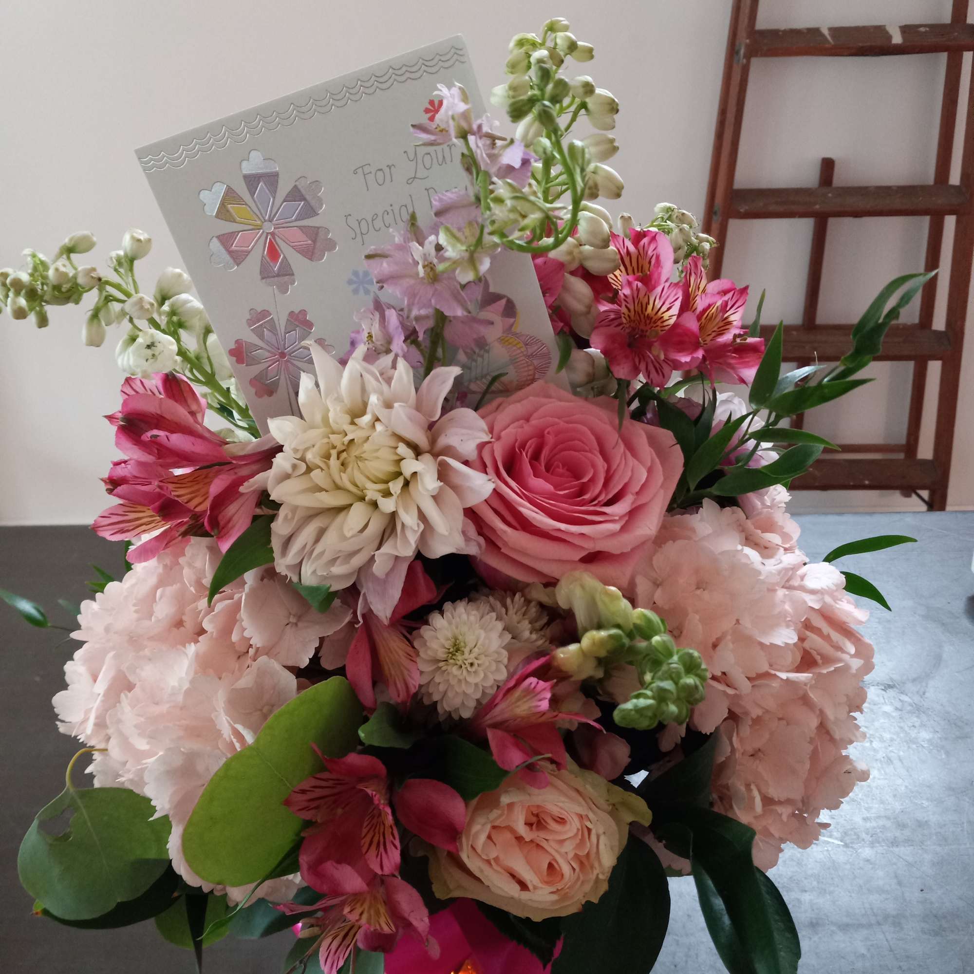 Gorgeous pink flowers in a bundle