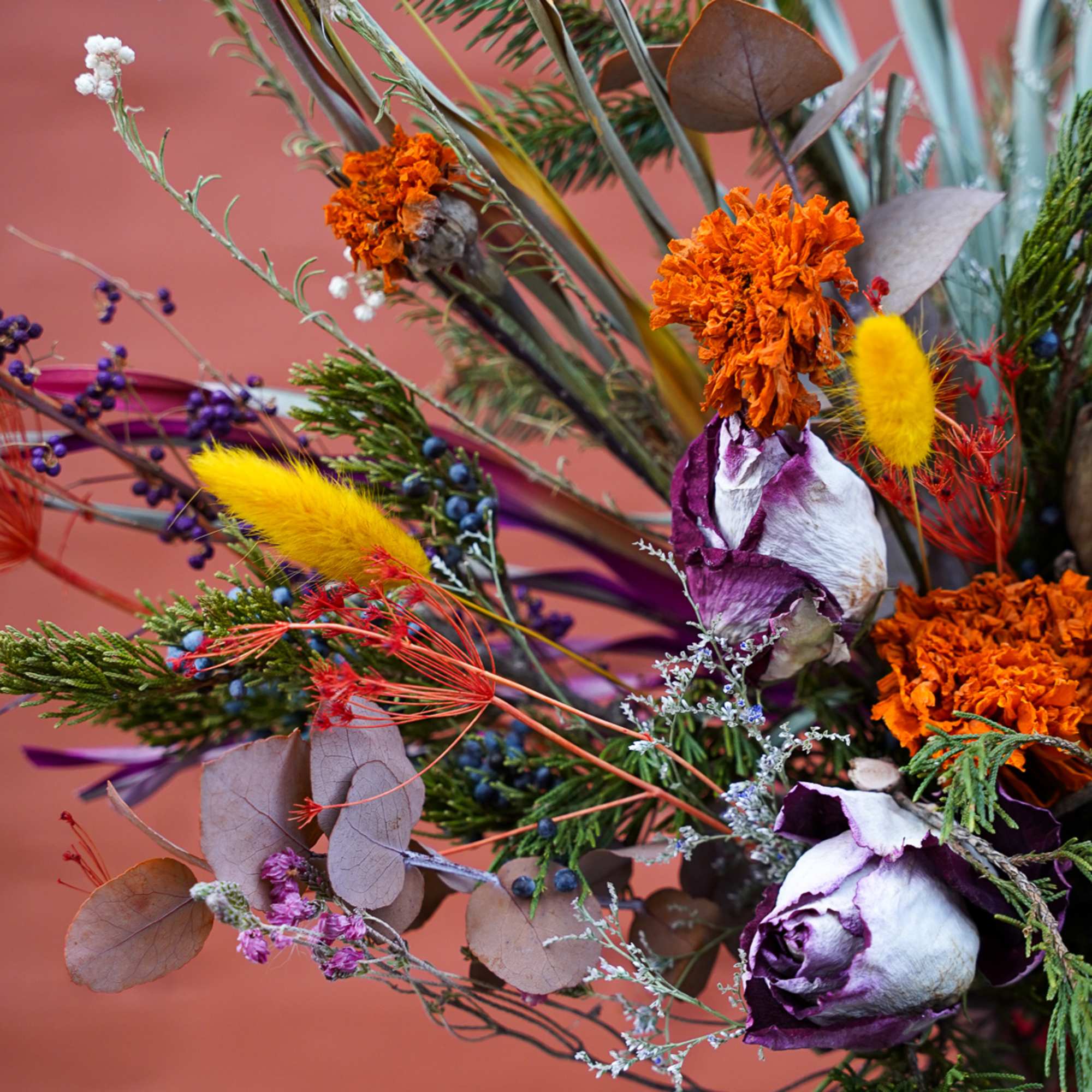 Gift this everlasting bouquet created using blooms dried in-house throughout the year