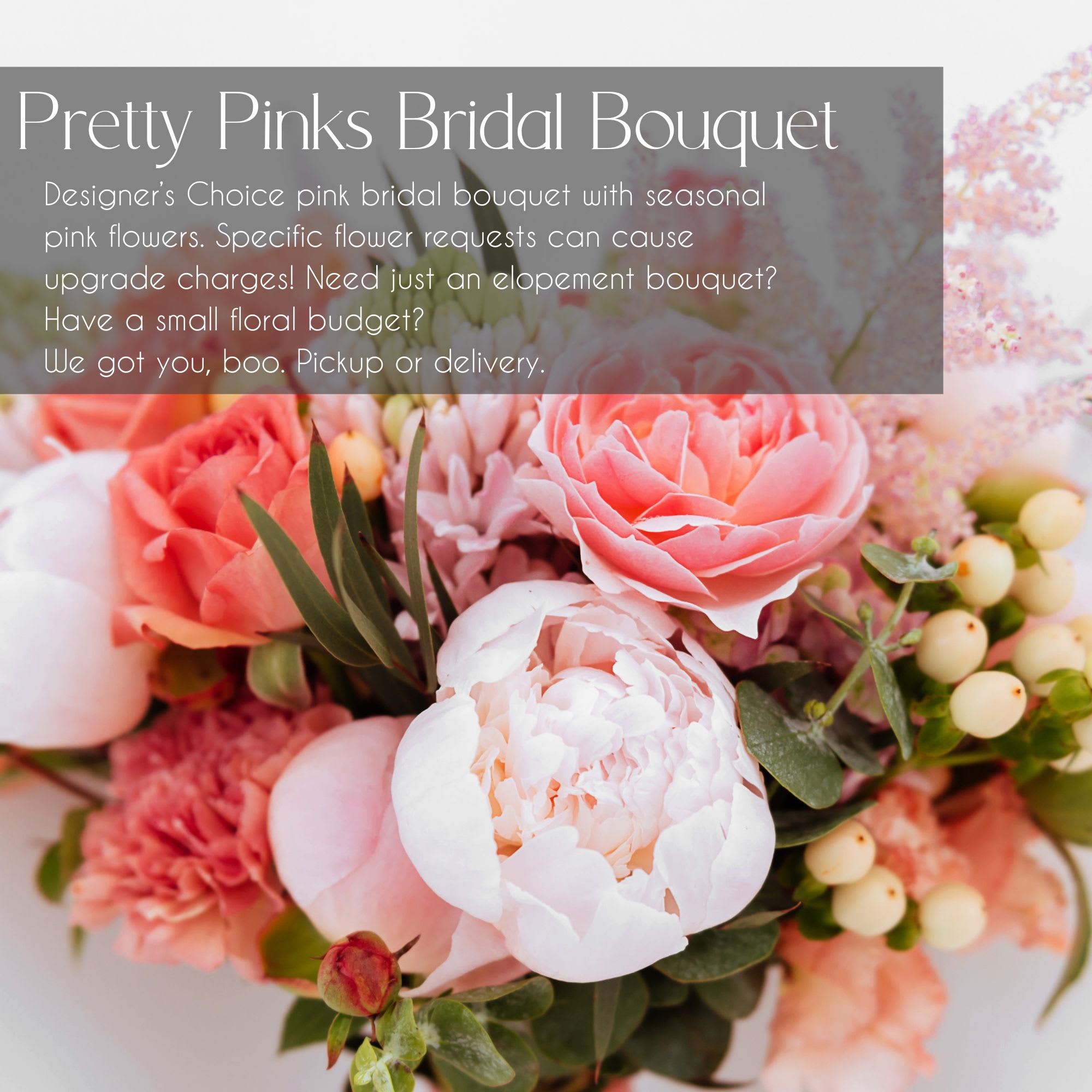 Stand Alone Bridal Bouquet - Designer&#039;s Choice 
We will create your bridal