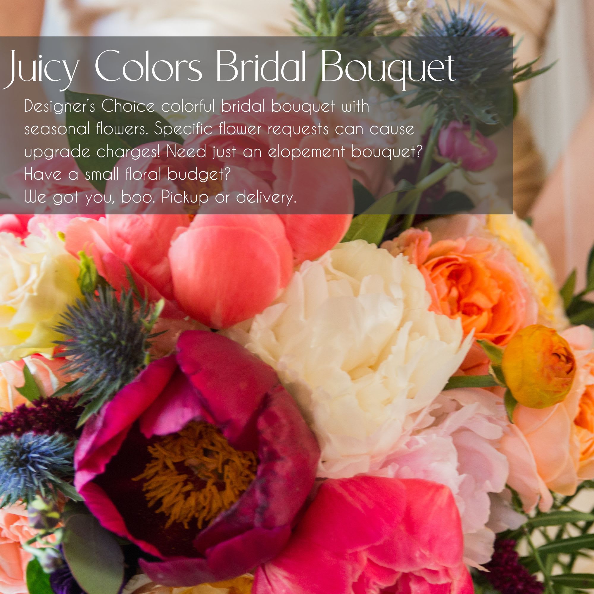 Stand Alone Bridal Bouquet - Designer&#039;s Choice 
We will create your bridal