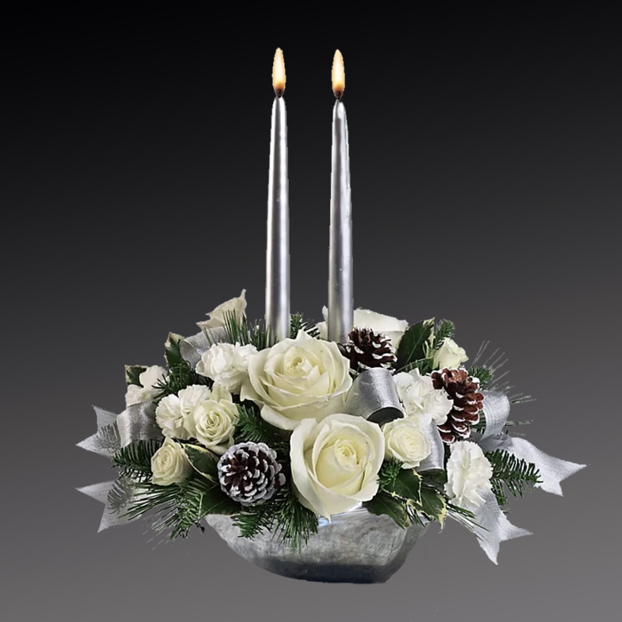 Blanket your holiday table in elegance with this lush white floral Christmas Blanket your holiday table in elegance with this lush white floral Christmas