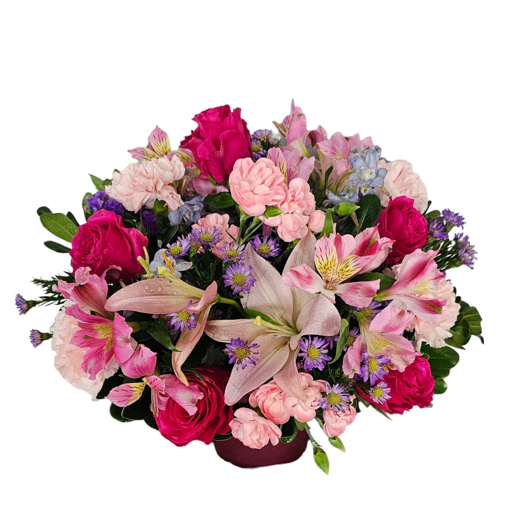Introducing our stunning flower arrangement that comes presented in an exquisite hot