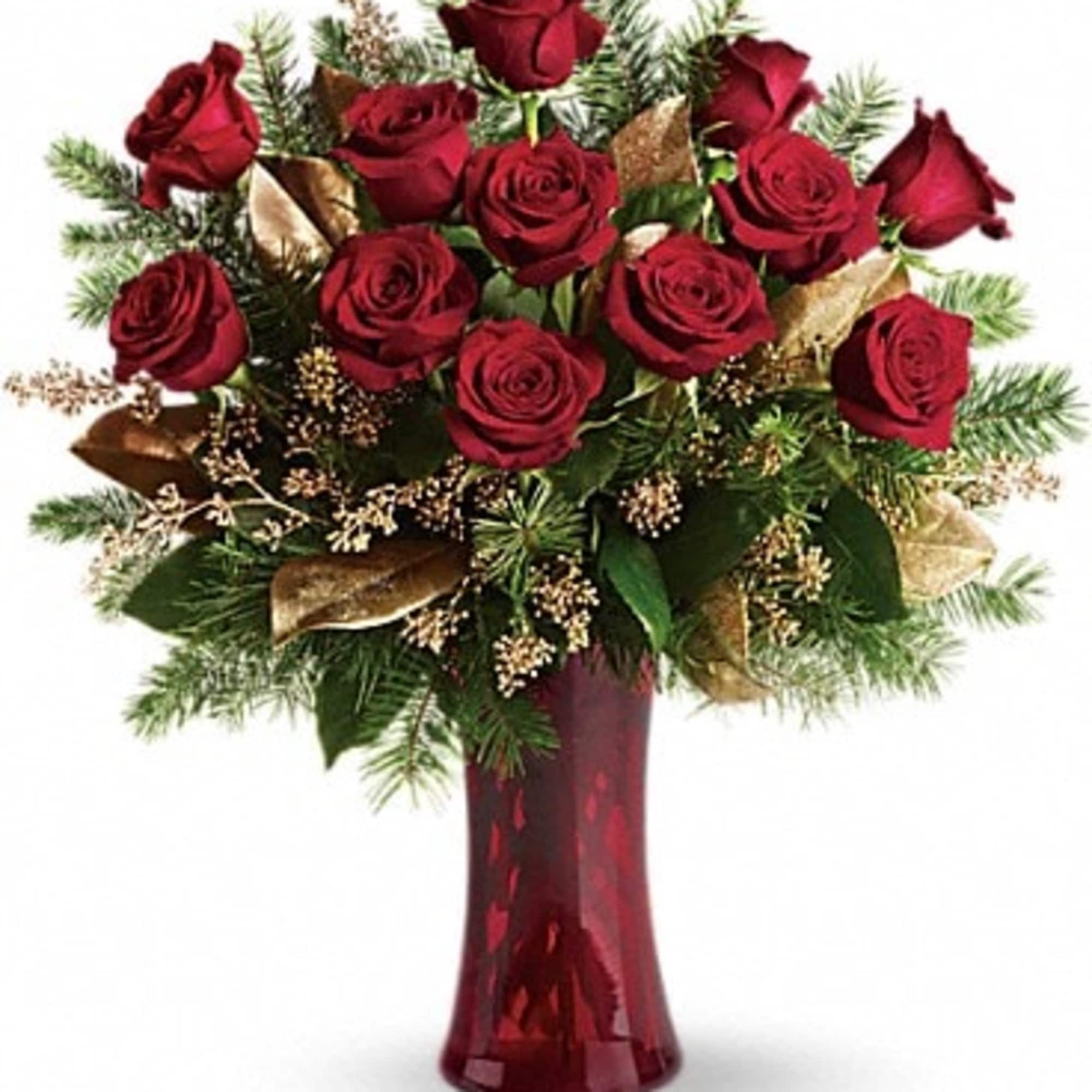 Dazzling and delightful. A dozen red roses make a dashing holiday gift