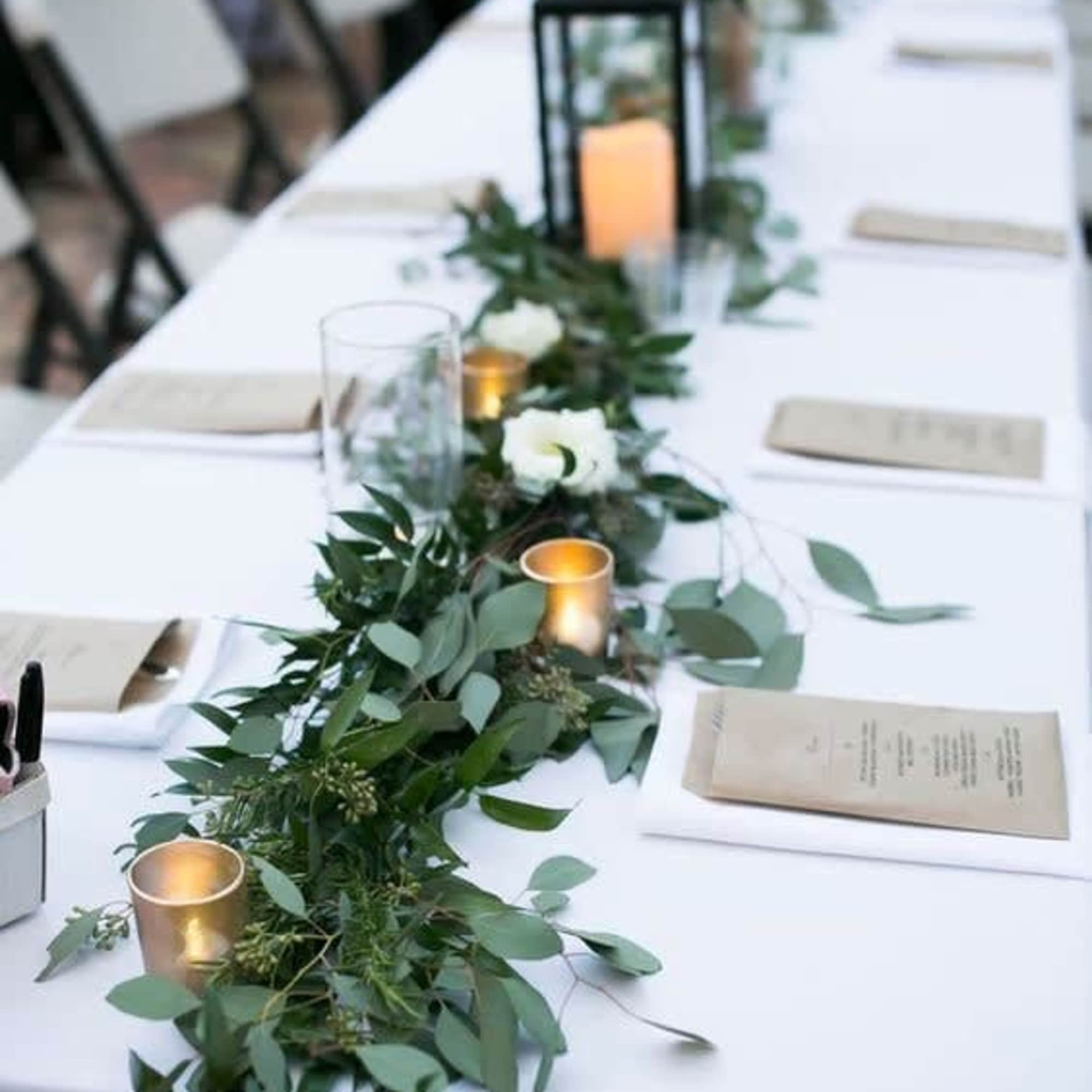 This mix greenery garland is perfect for any long table or bridal/sweetheart