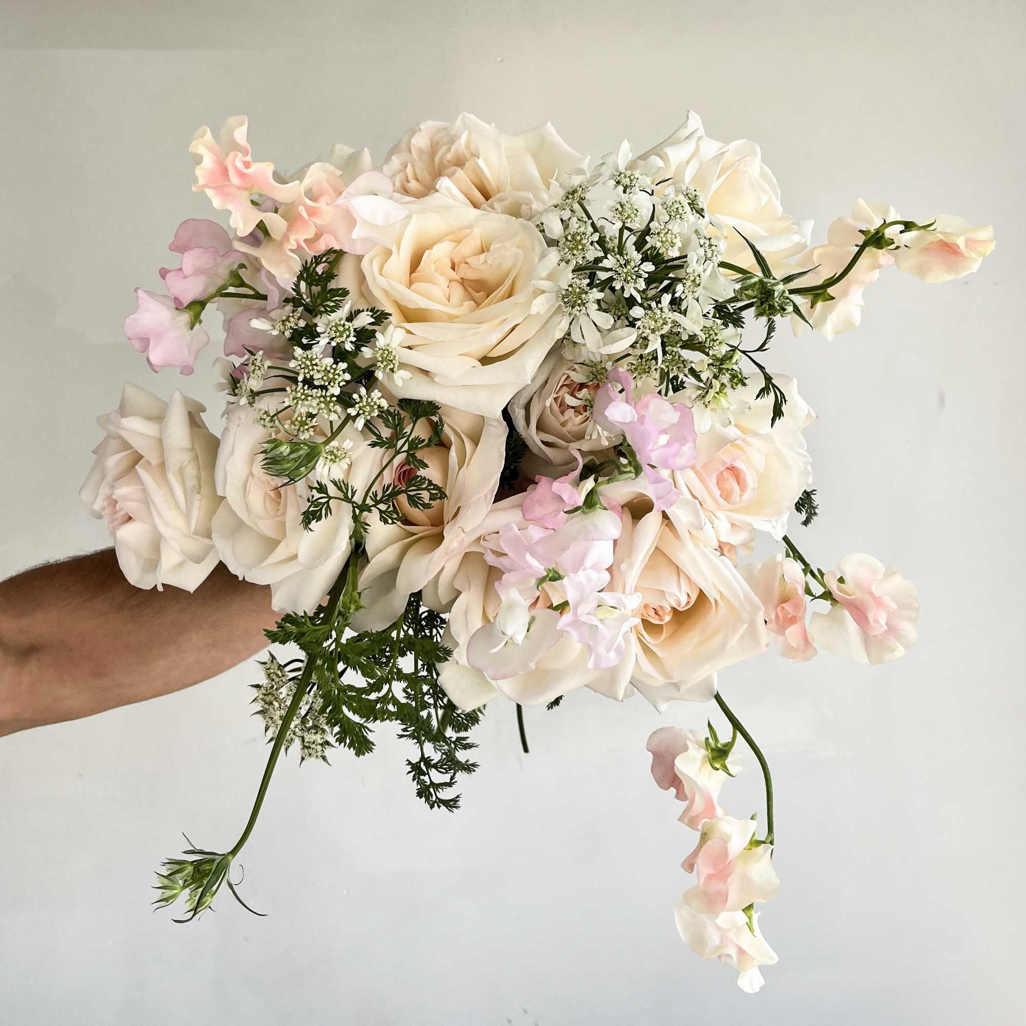 Blush Ohara Roses, Sweet Peas, Oralays