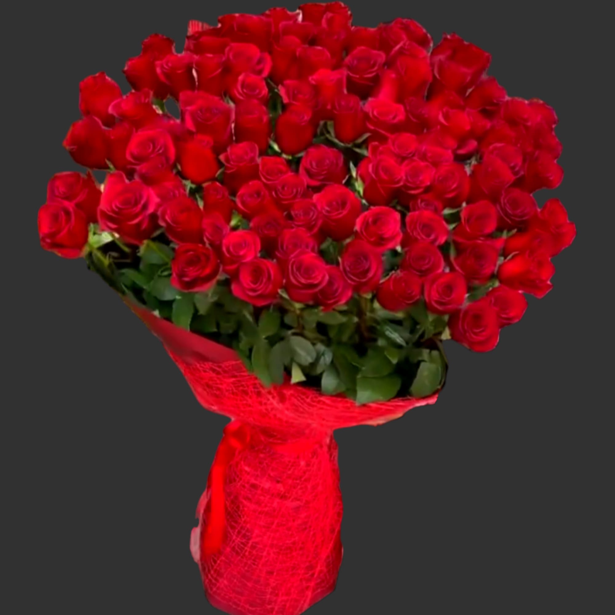 200 Long Stem Red Roses Bouquet, in a custom modern design. 