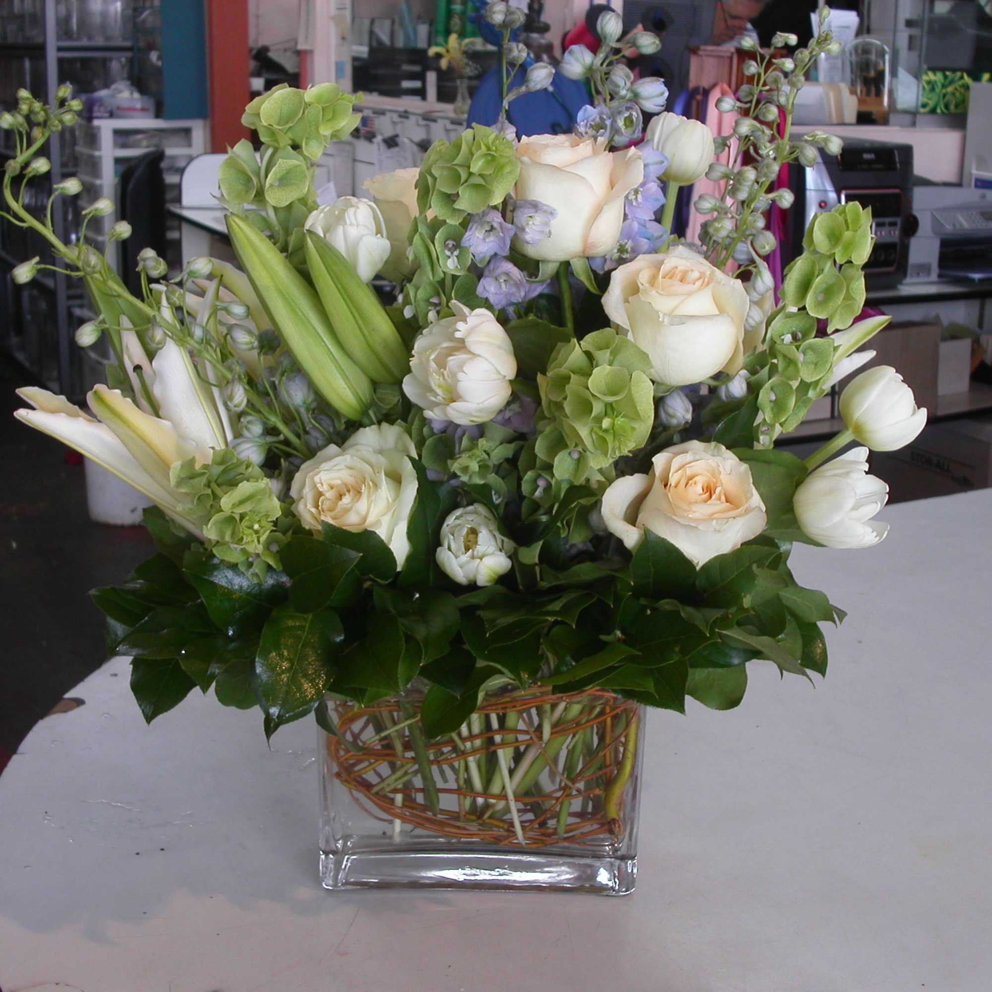 Indulge in the serene beauty of our Valentine&#039;s Day floral arrangement from
