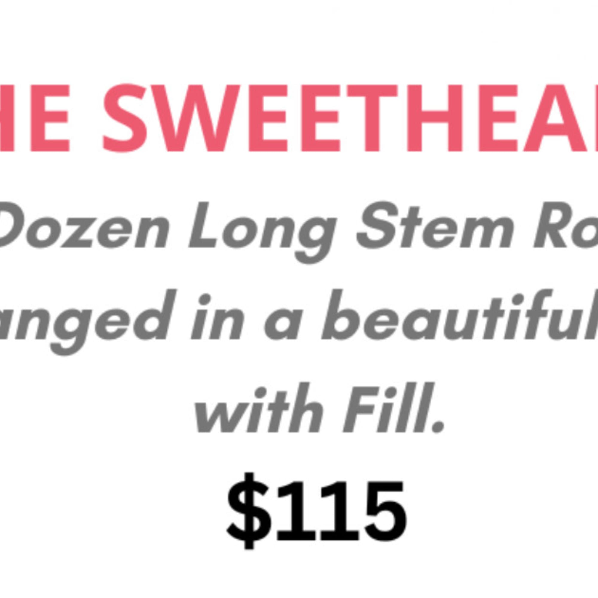 1 Dozen long stem roses arranged in a beautiful vase with fill.