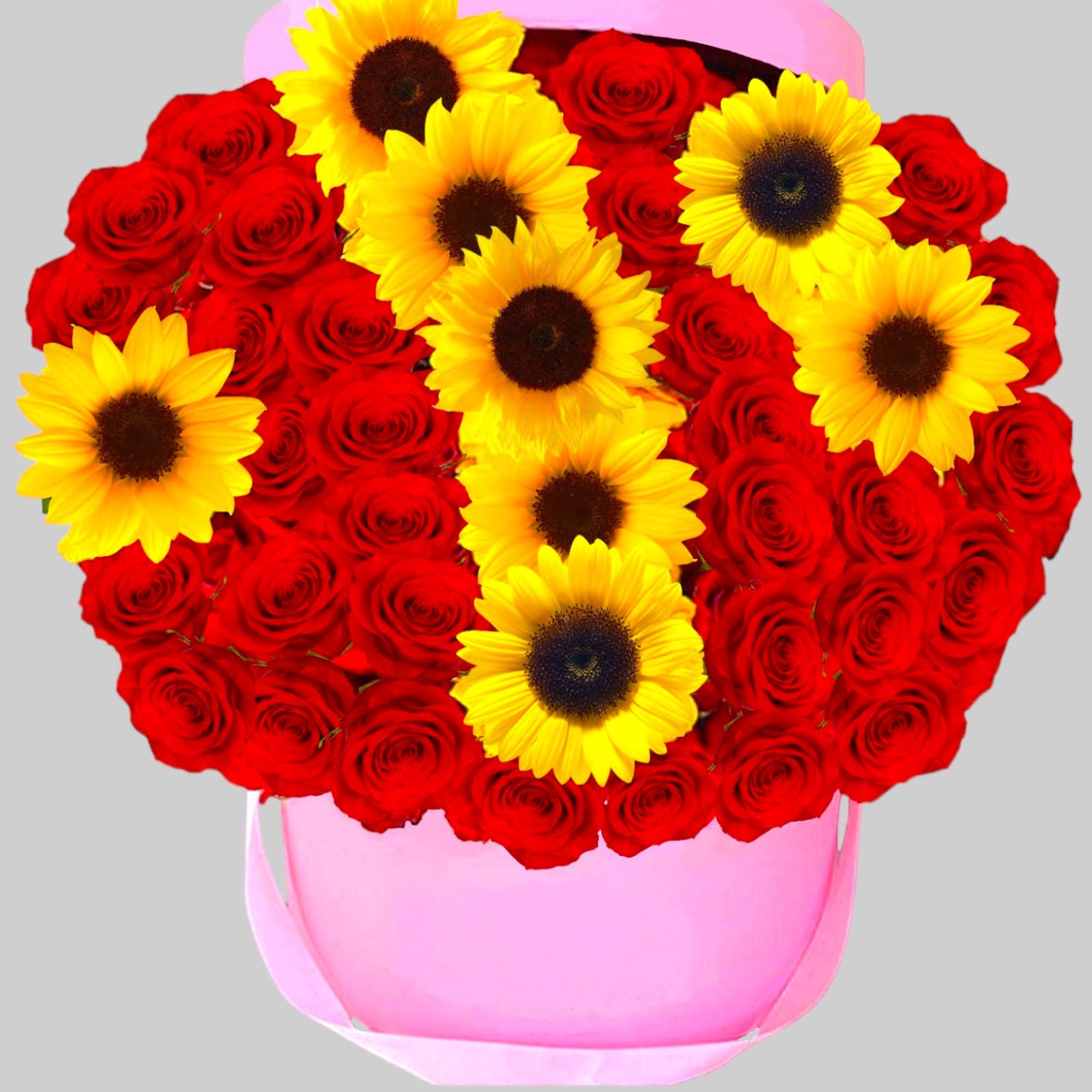 Go big with your love. Send this red rose sunshine arrangement. This