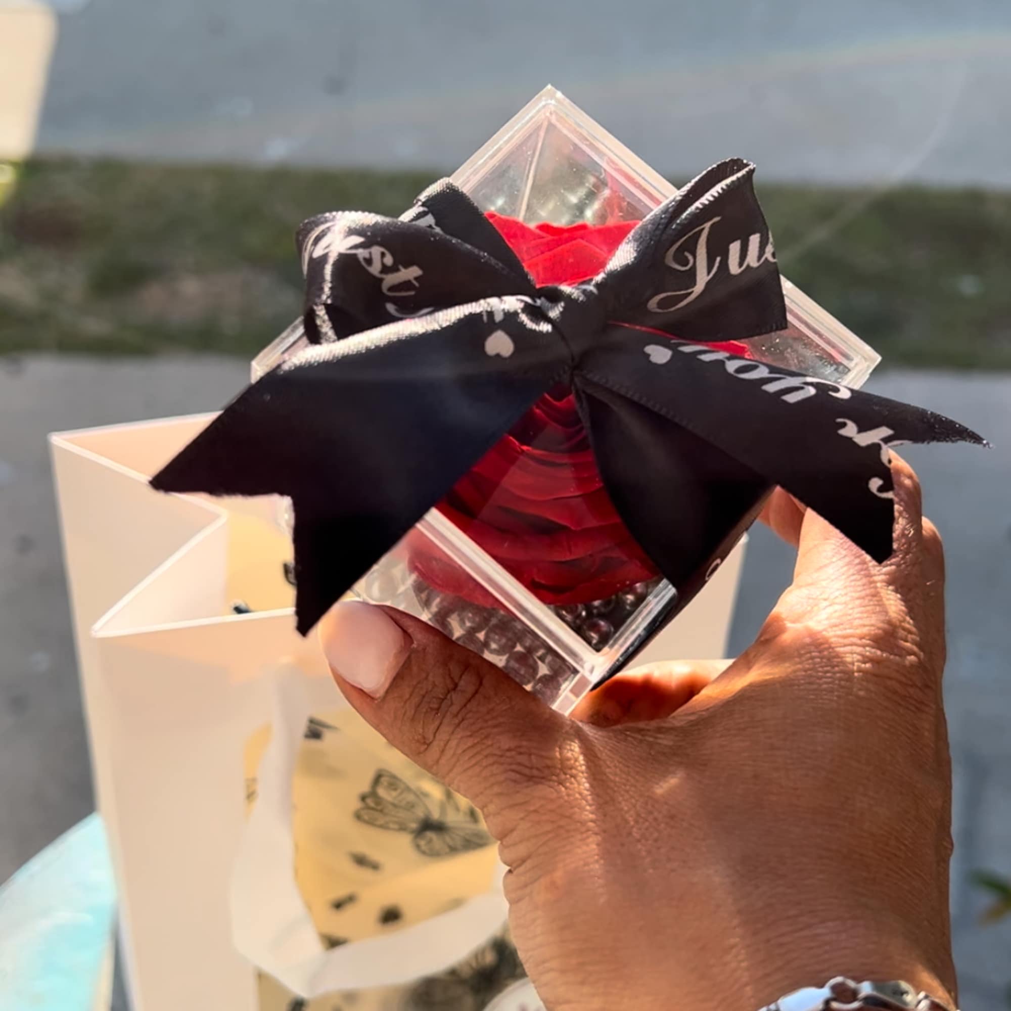 One preserved Ecuadorian rose to last 3-5 years , that signifies eternal One preserved Ecuadorian rose to last 3-5 years , that signifies eternal