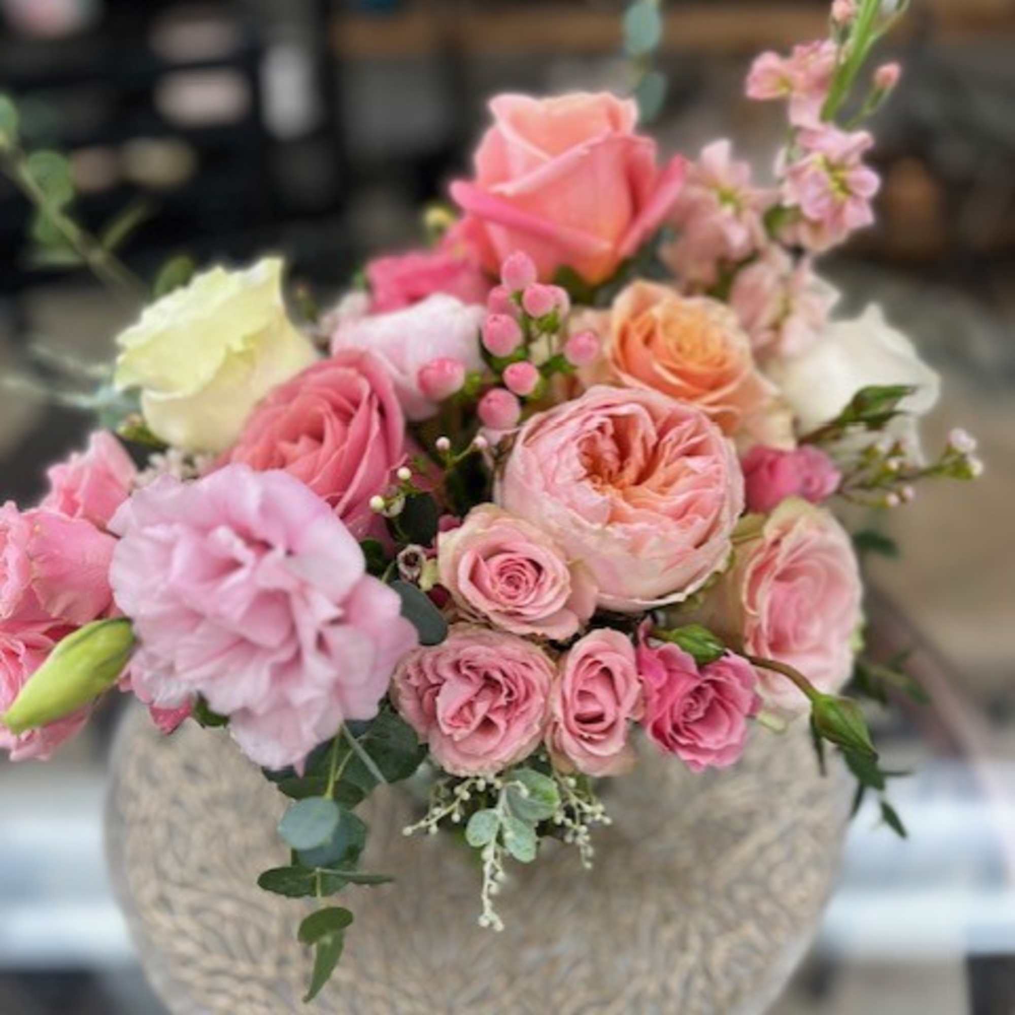 Garden Rose, Stock,Sprat Rose, Roses, Lisianthus