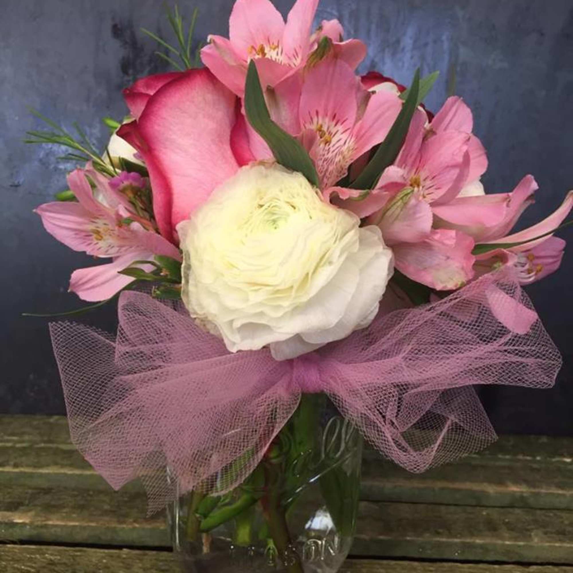 Designer&#039;s Choice Mixed flower Mason Jar.  