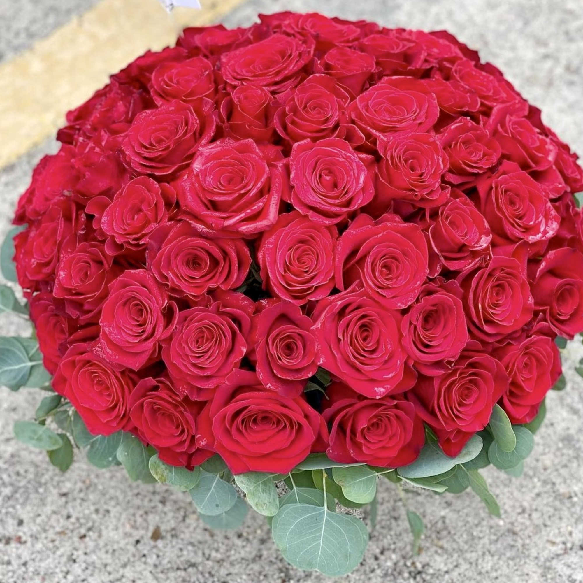 Make a bold statement with this beautifully simple design. Four Dozen Red