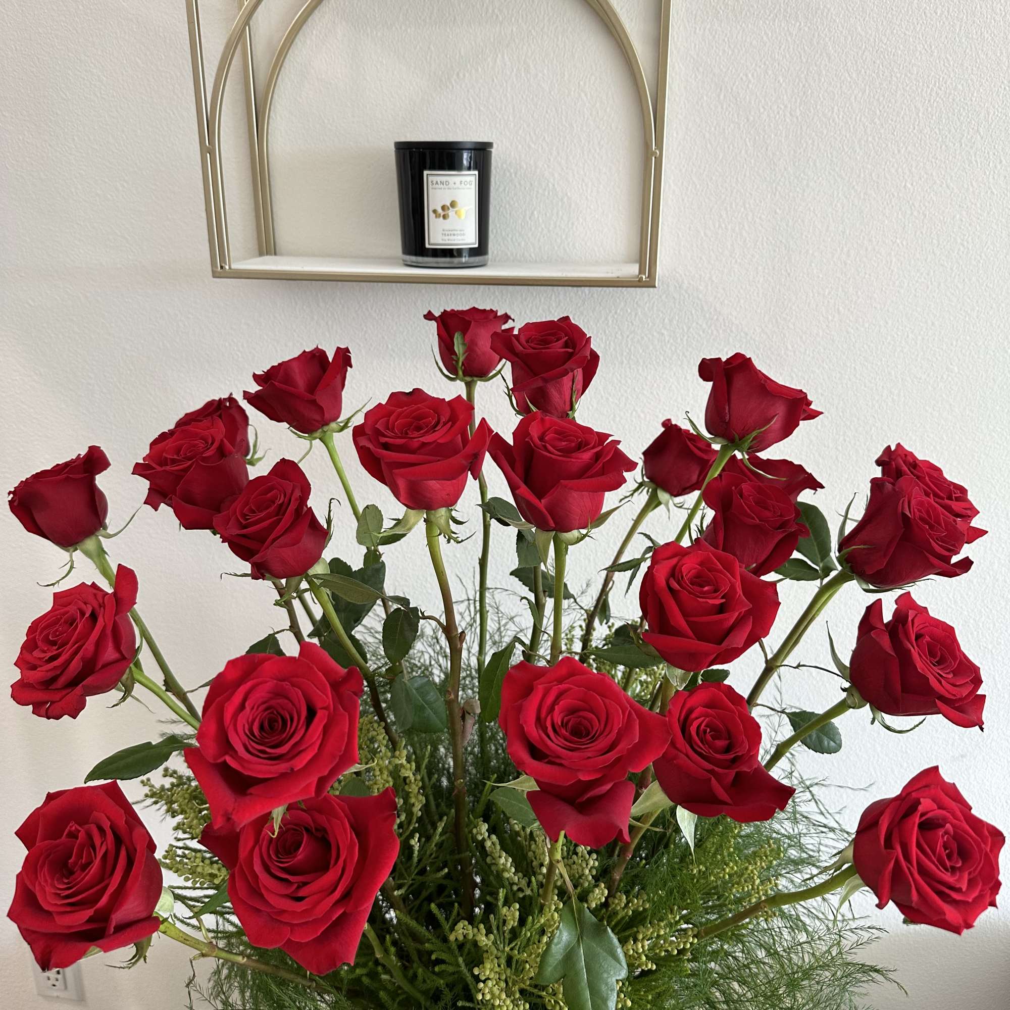 12 long stem premium red roses 