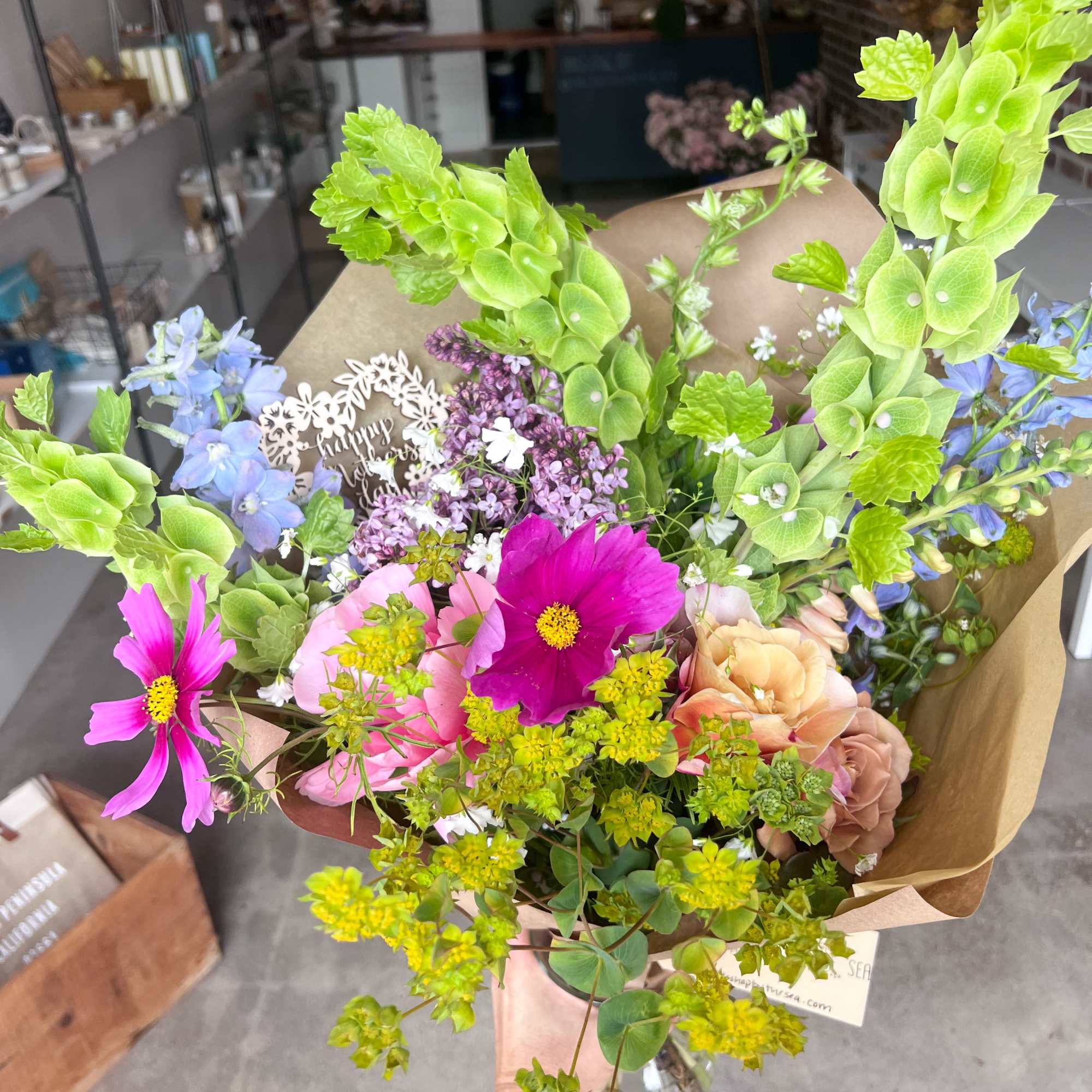 Enjoy our signature paper wrapped style, hand tied and filled with the