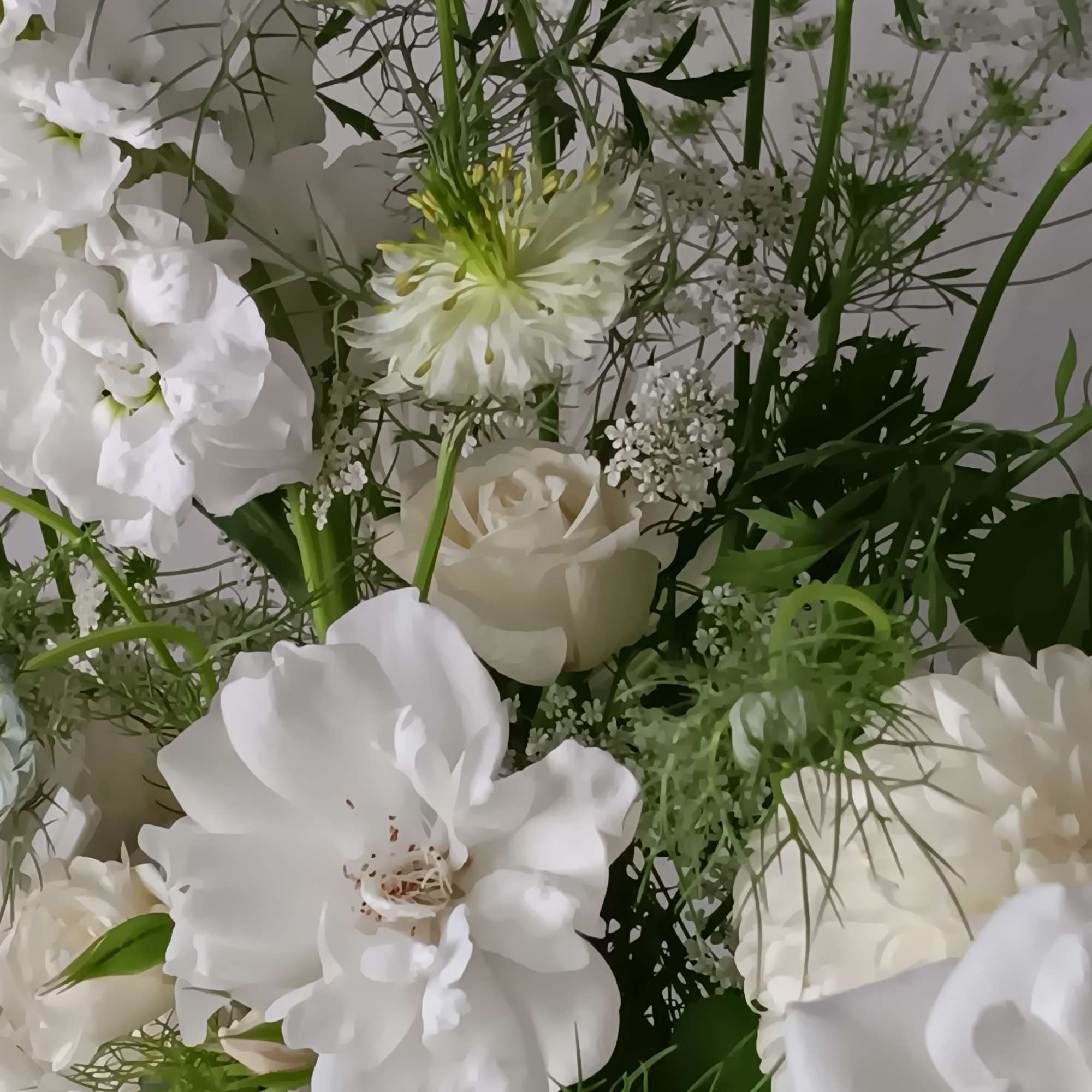 This ethereal arrangement is a calming, peaceful gesture that shows them you