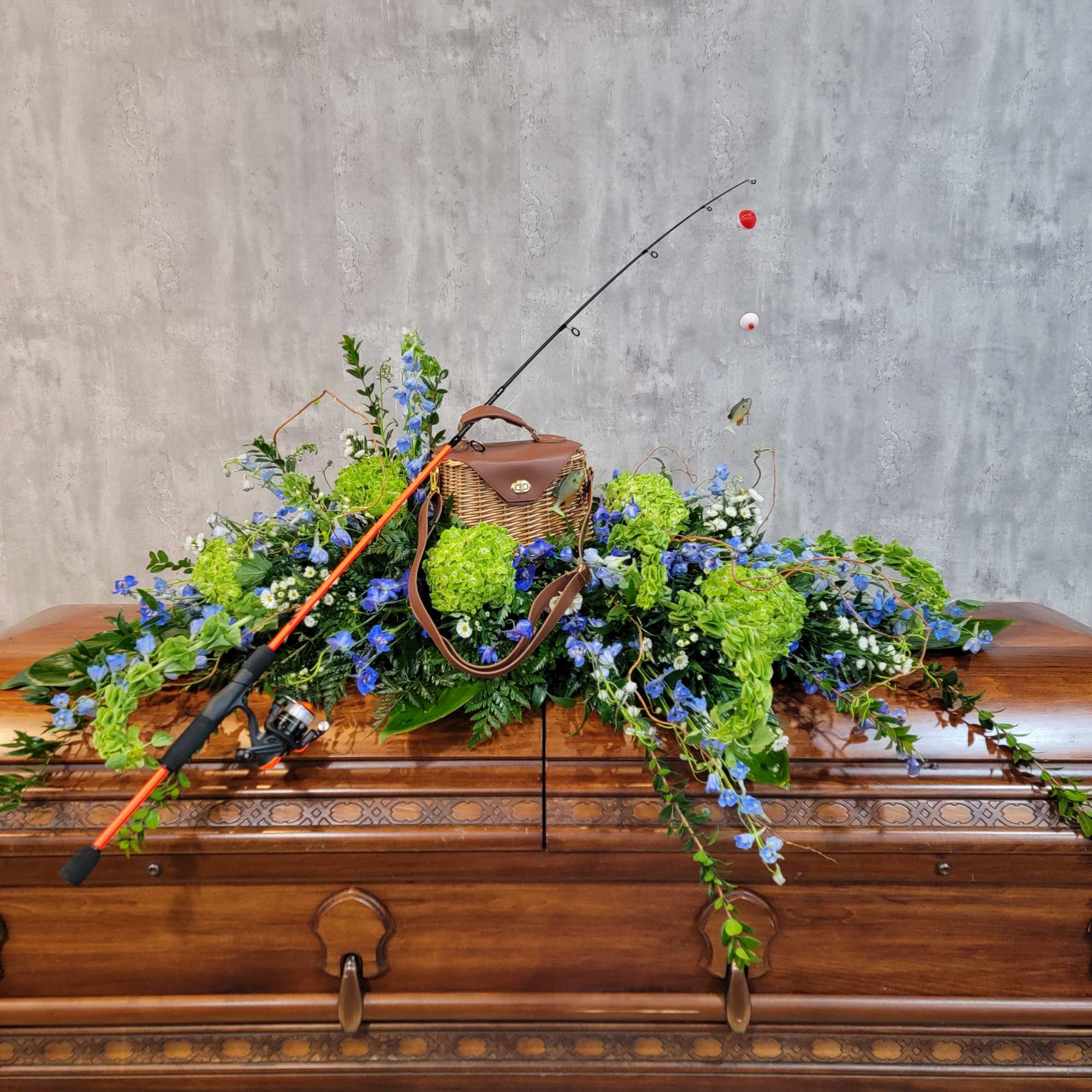 Gone Fishin' Casket Spray in Albuquerque, NM | Flowers by Zach-Low