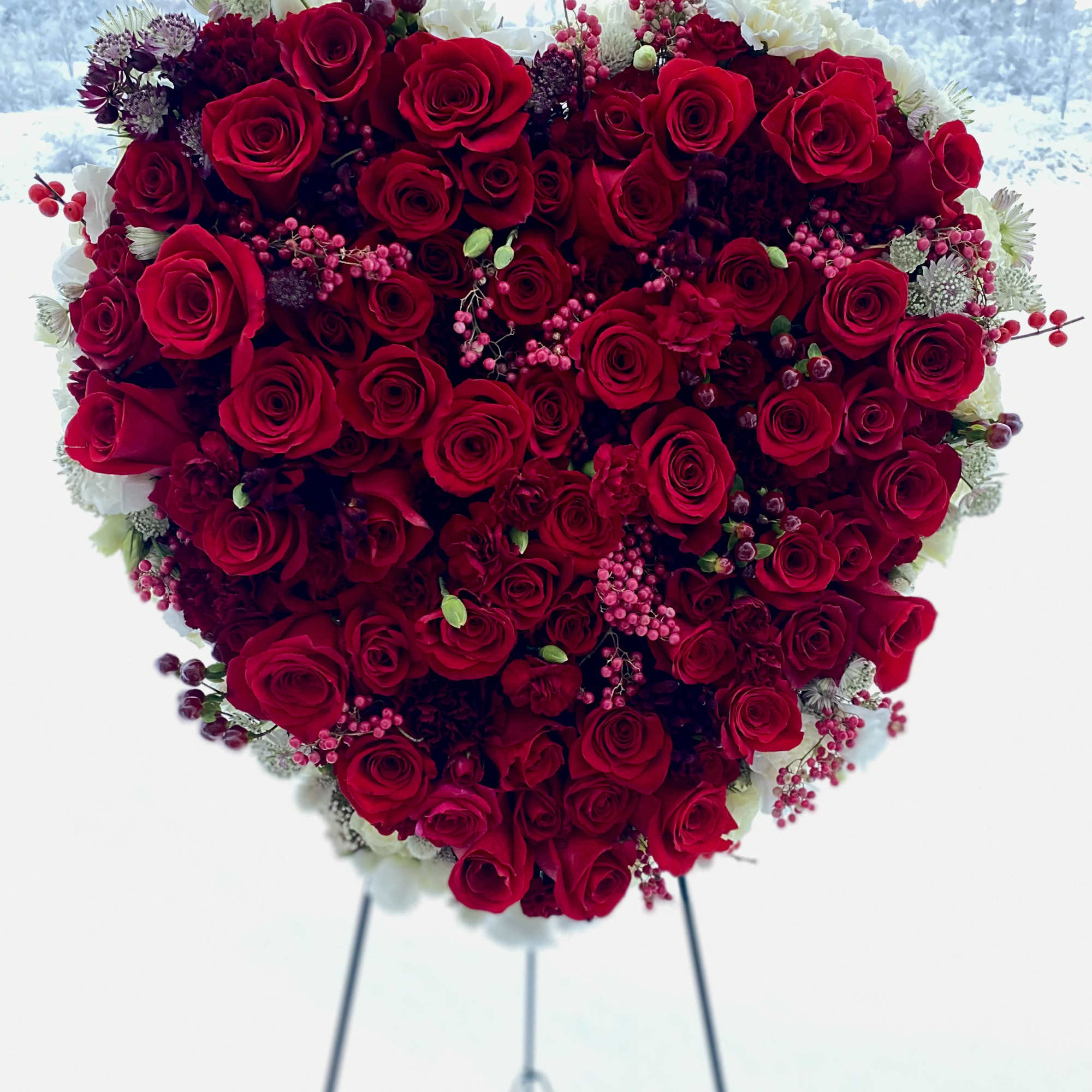 Rich red tones carefully crafted together to produce a vibrant crimson heart.