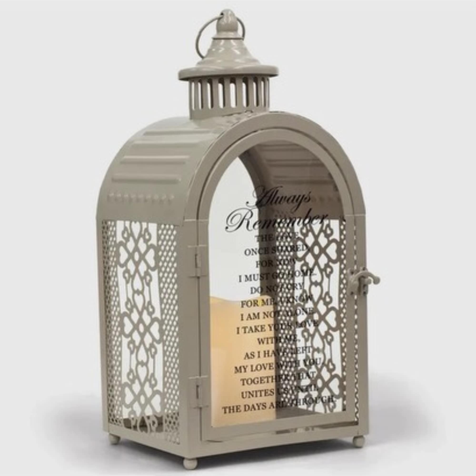 This lantern includes an LED candle and is a wonderful gift.