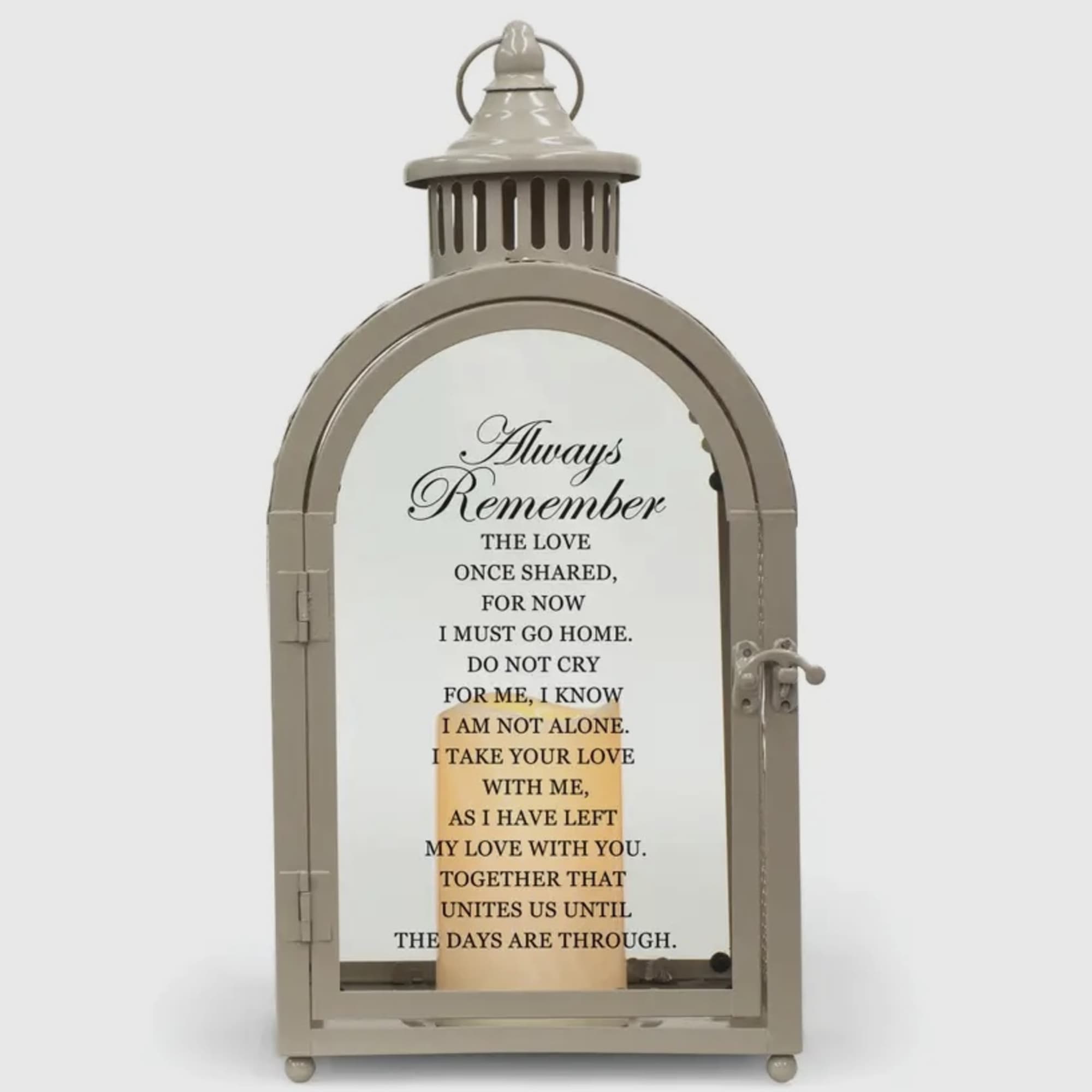 This lantern includes an LED candle and is a wonderful gift.