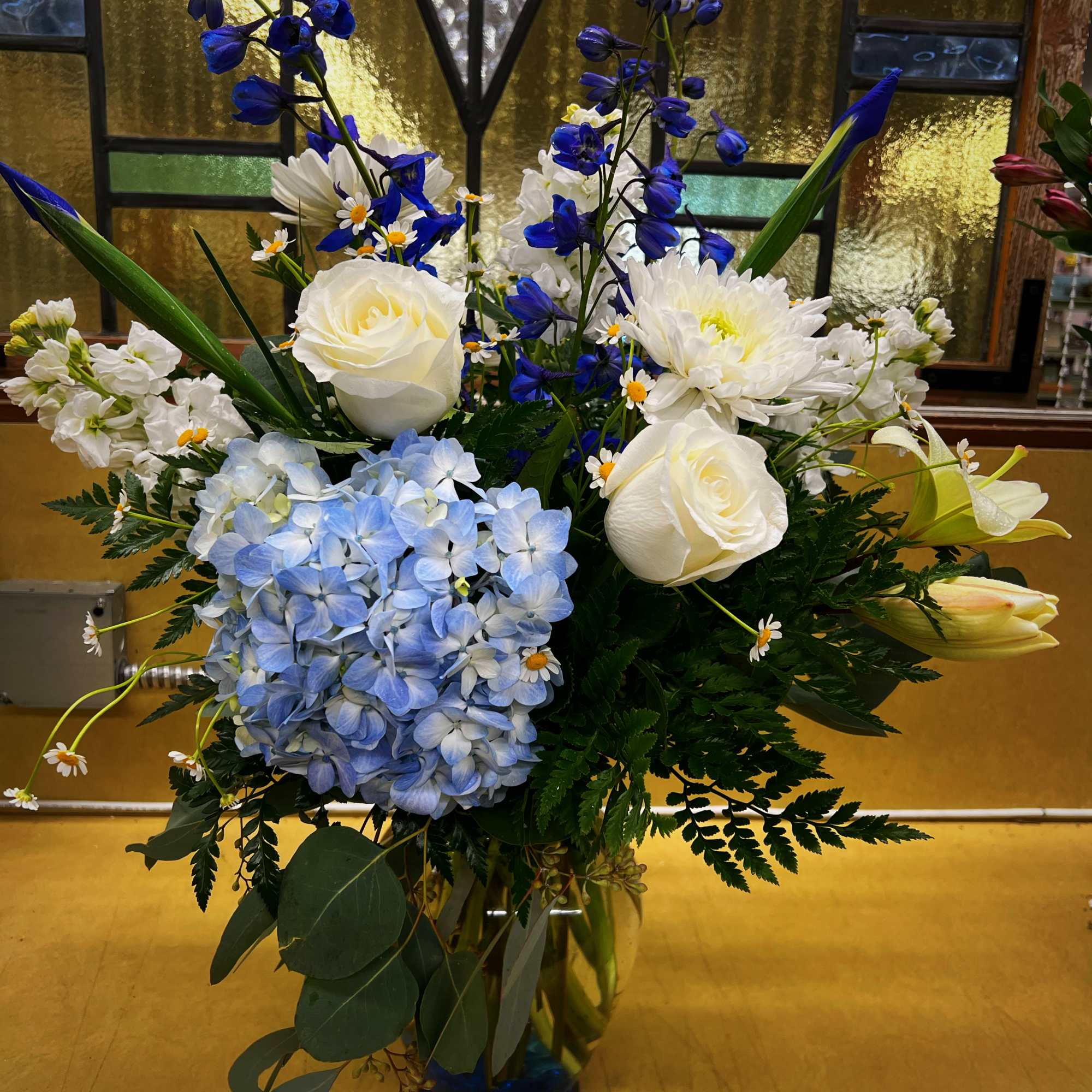 Blue and White Vase Design