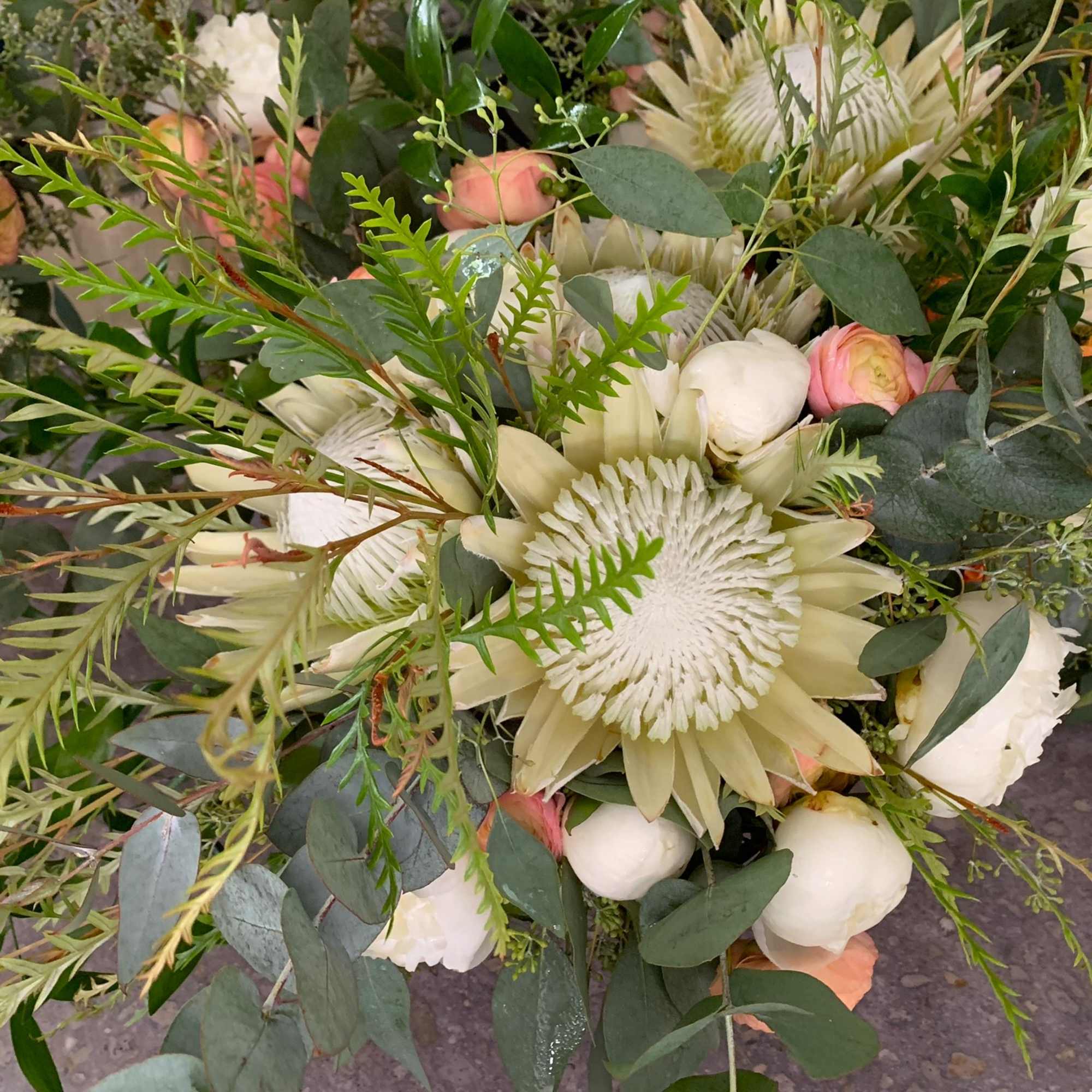 This bold, cascading bouquet was created for a beautiful Miami wedding. The