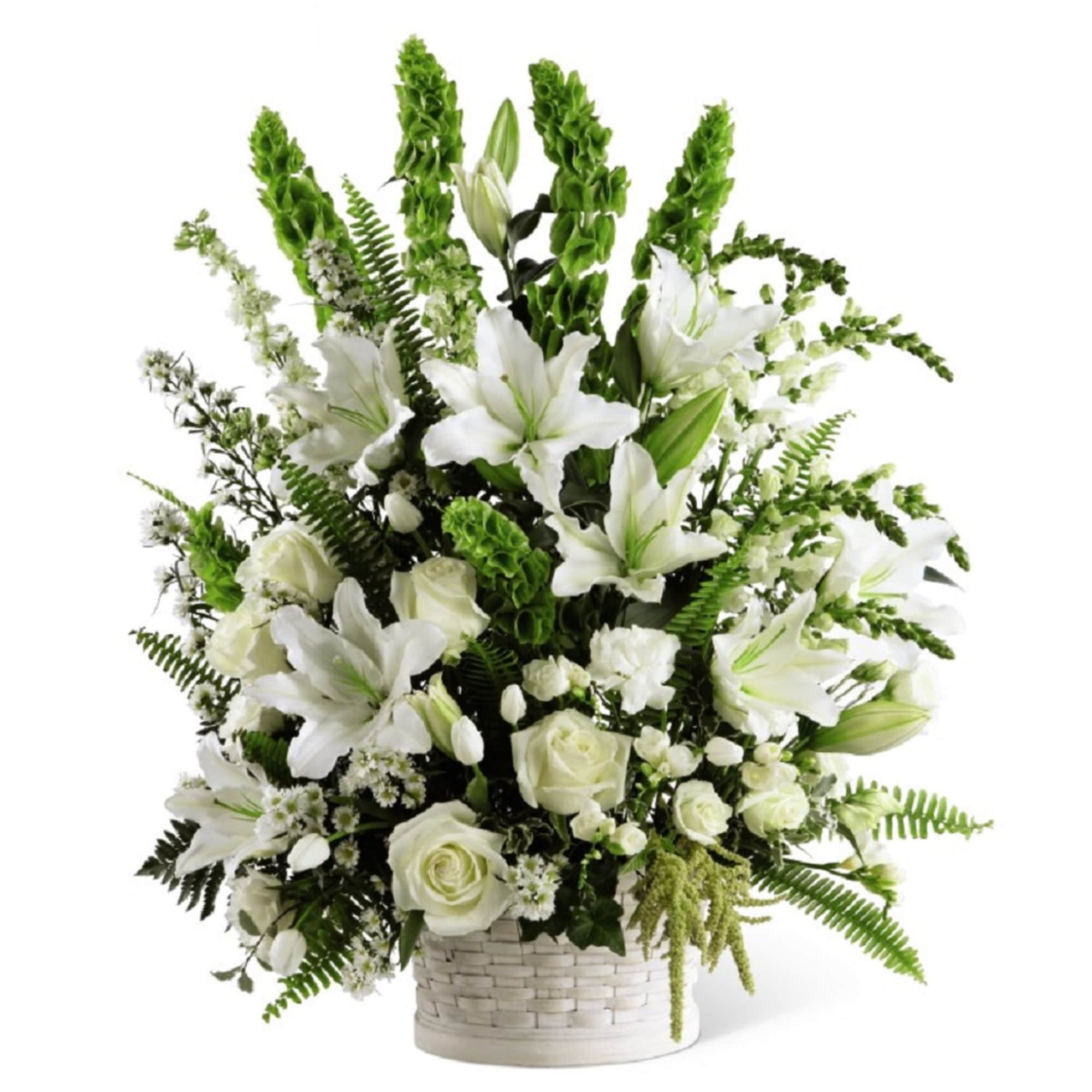 The In Our Thoughts Arrangement is a symbol of pure peace and