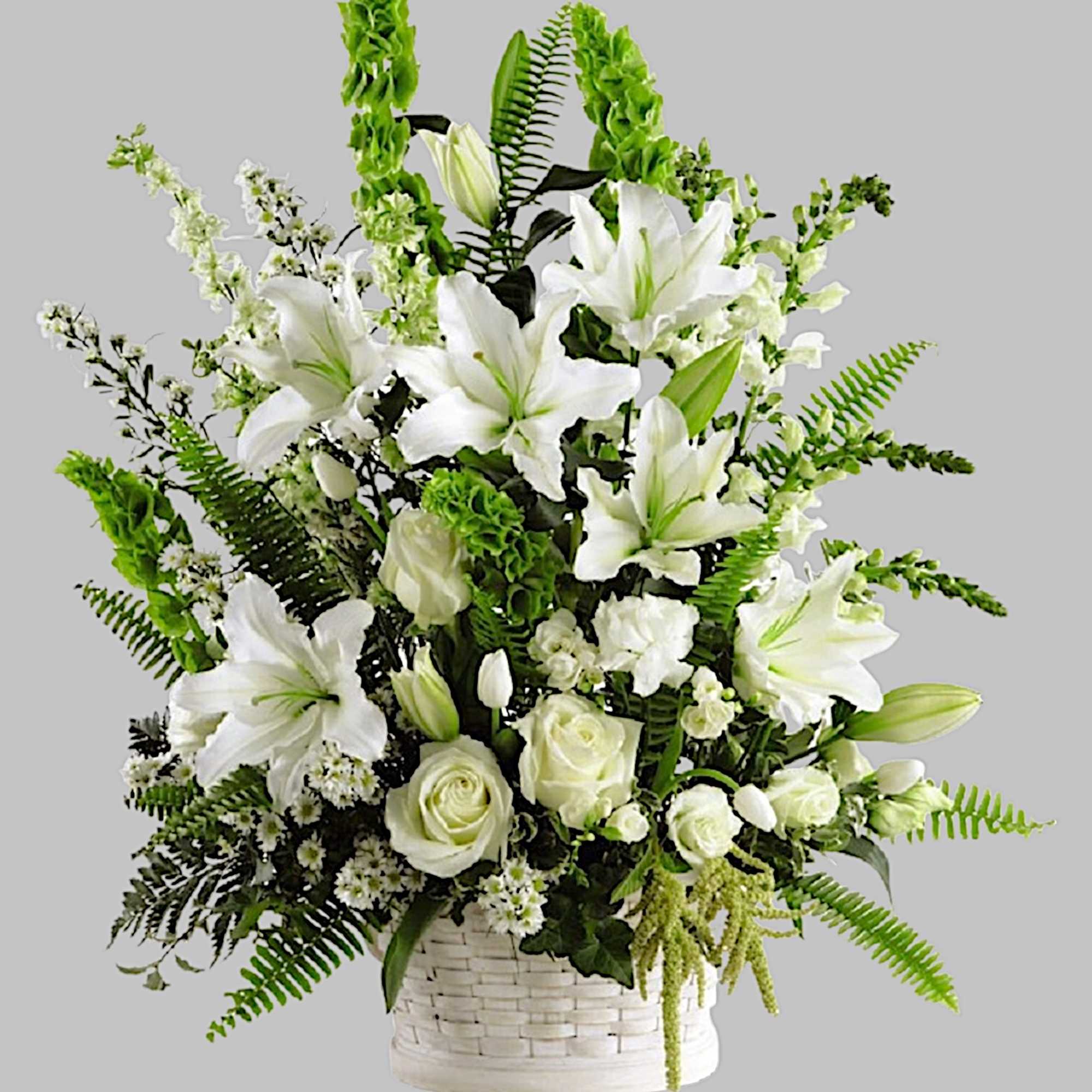 The In Our Thoughts Arrangement is a symbol of pure peace and