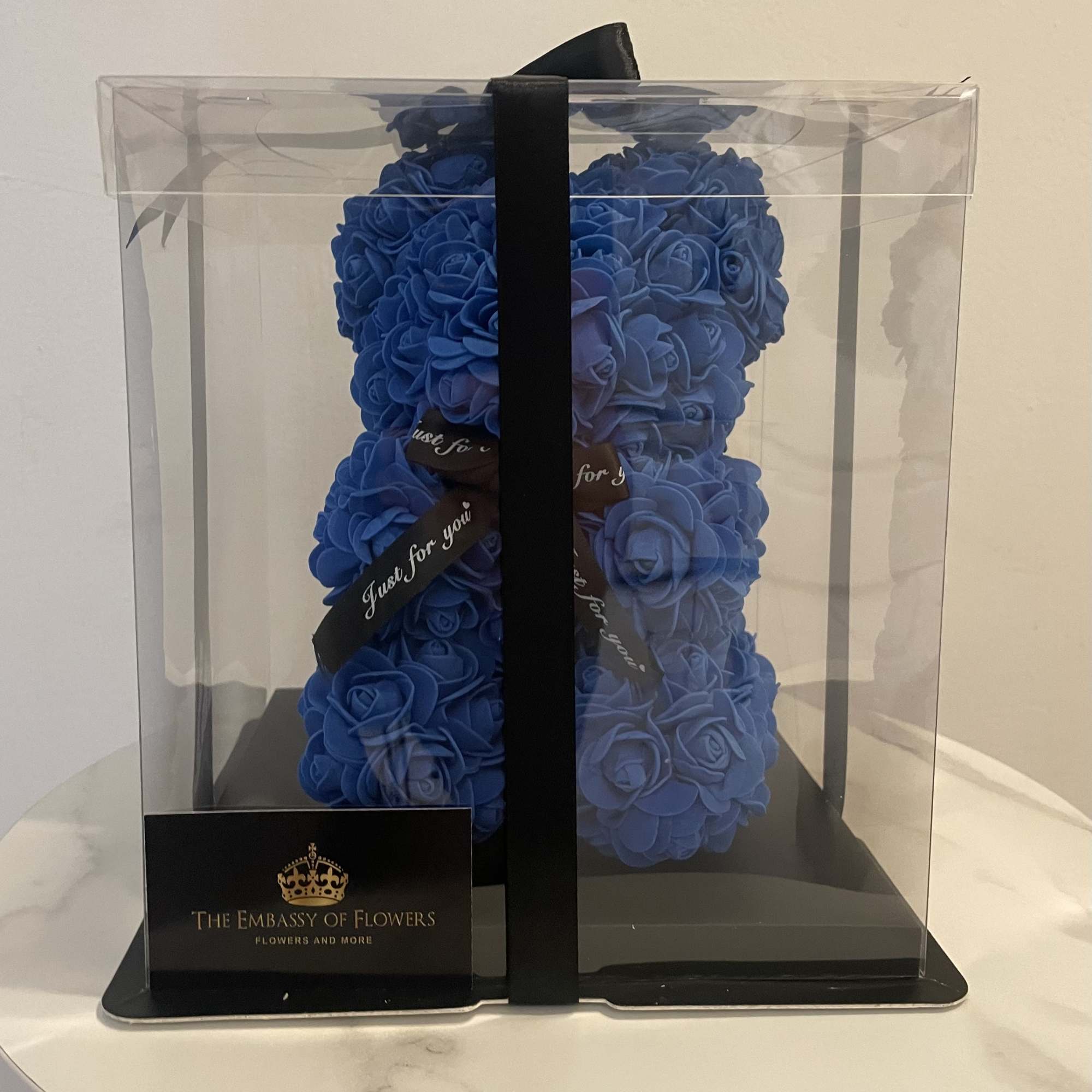 beautiful bear of foam roses this gift will be transported in a