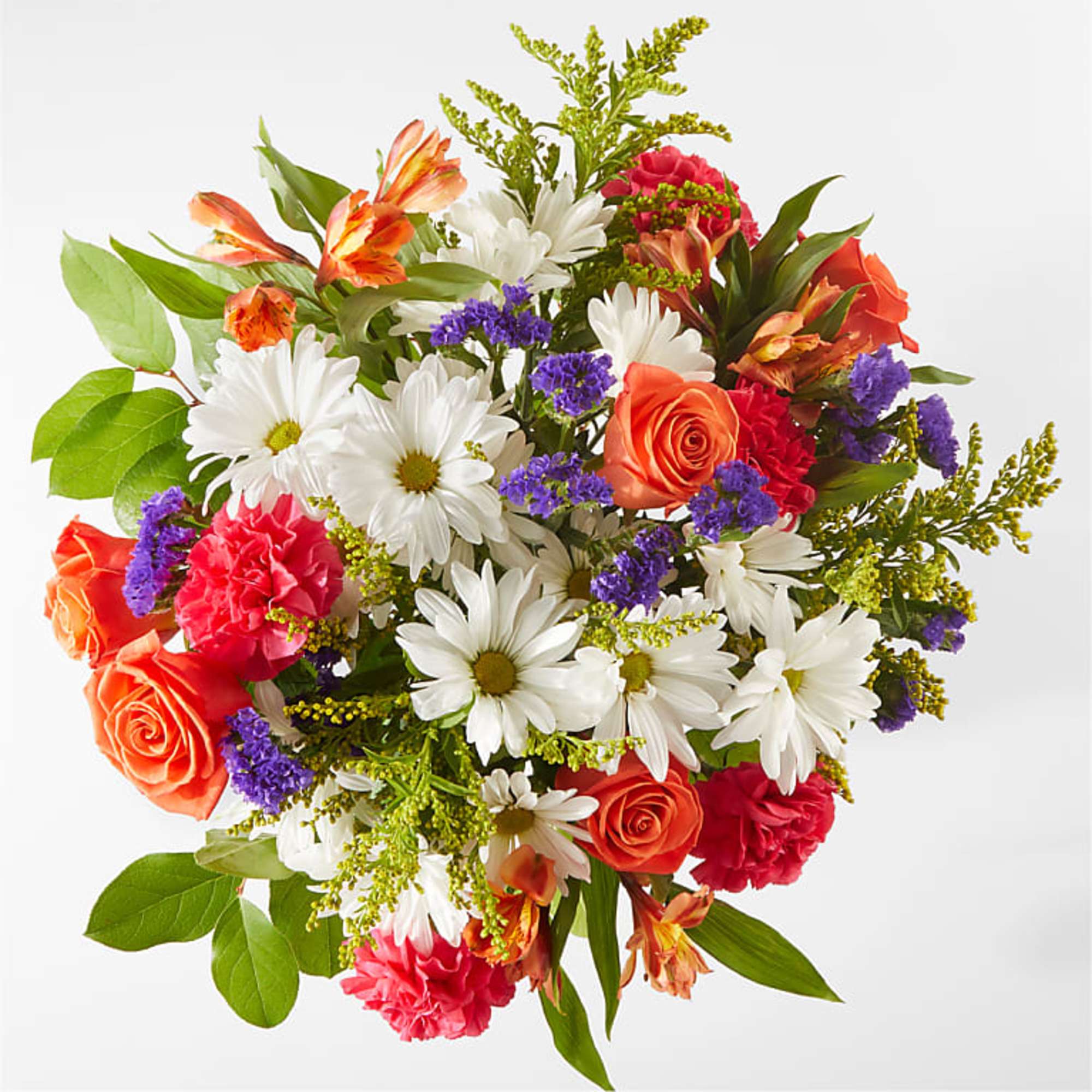 Reminiscent of a warm summer day, the colorful hues of this arrangement