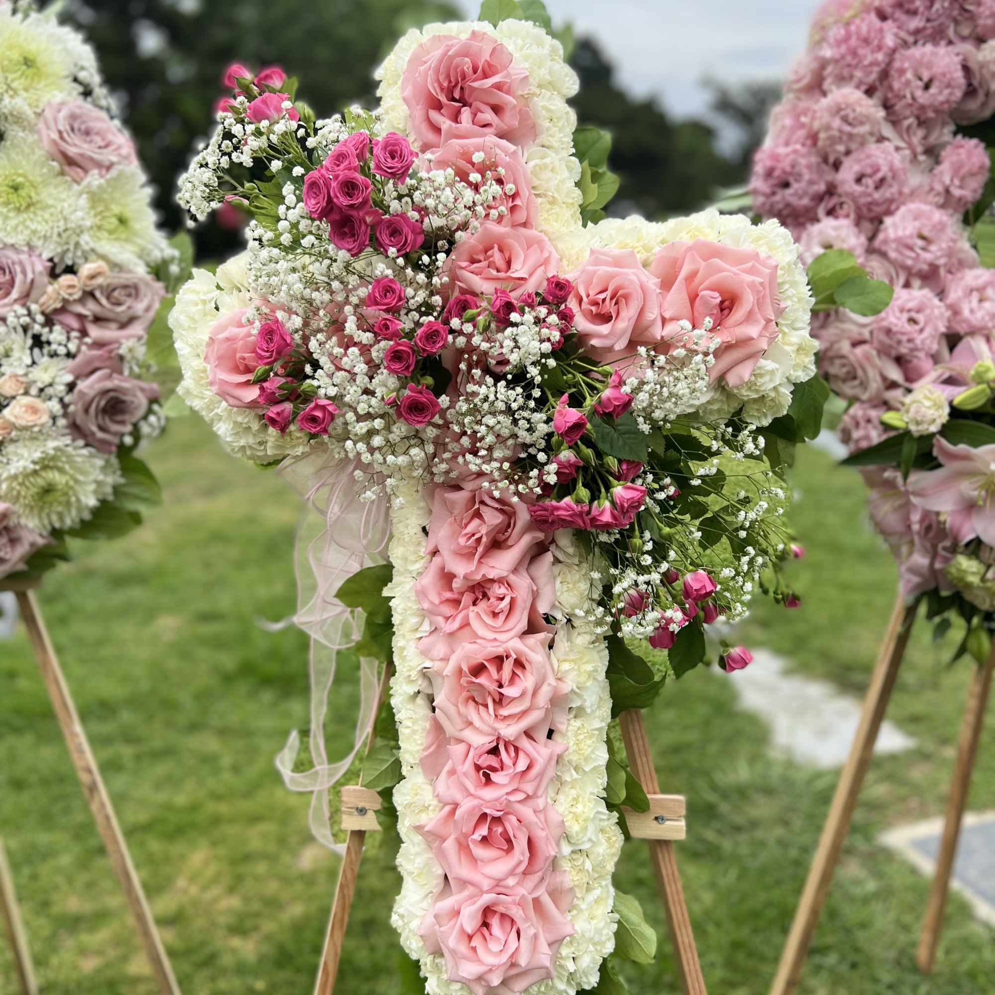 Pink and White Flowers. 28&quot; Approx.