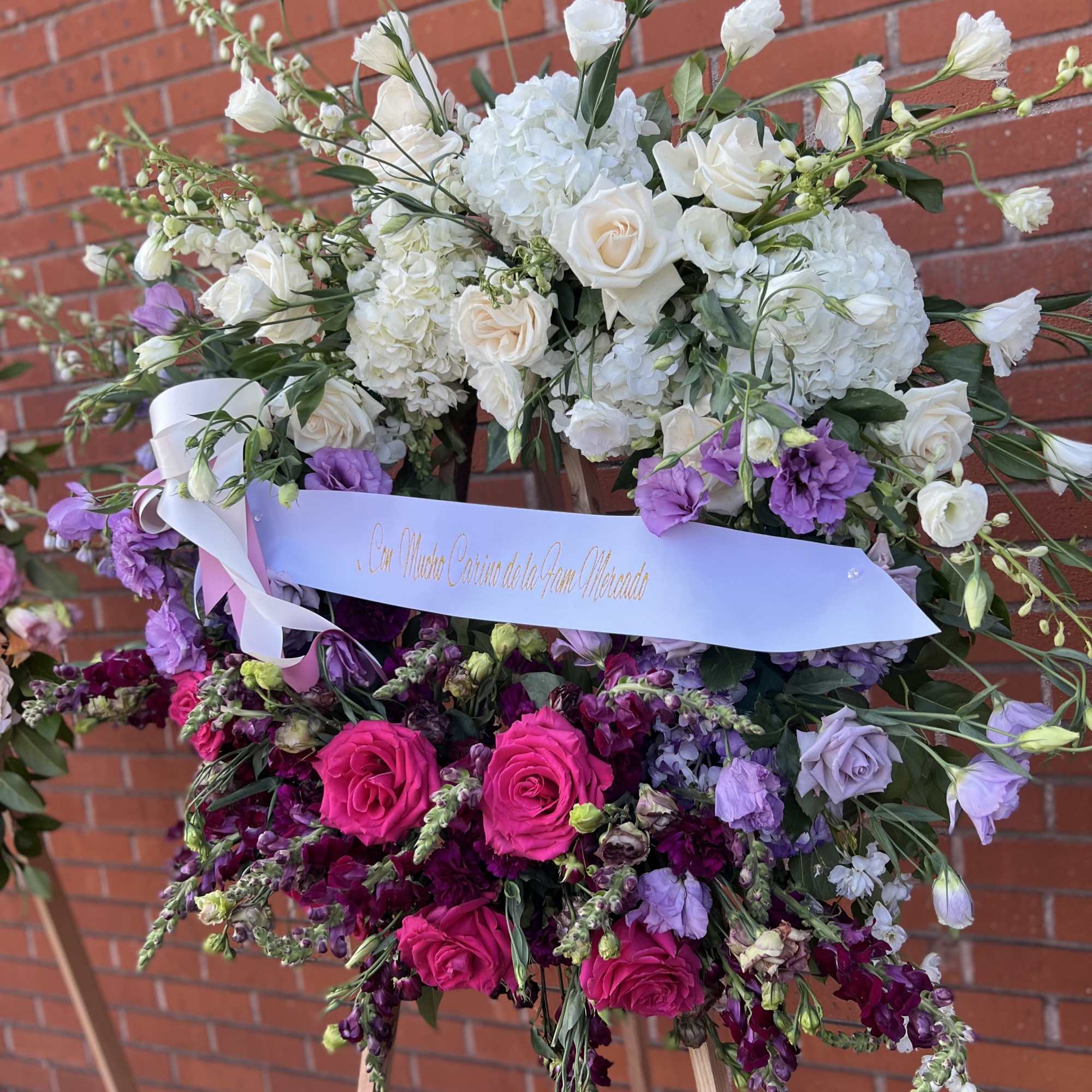 Plum, Fiucsha, and White Flowers.