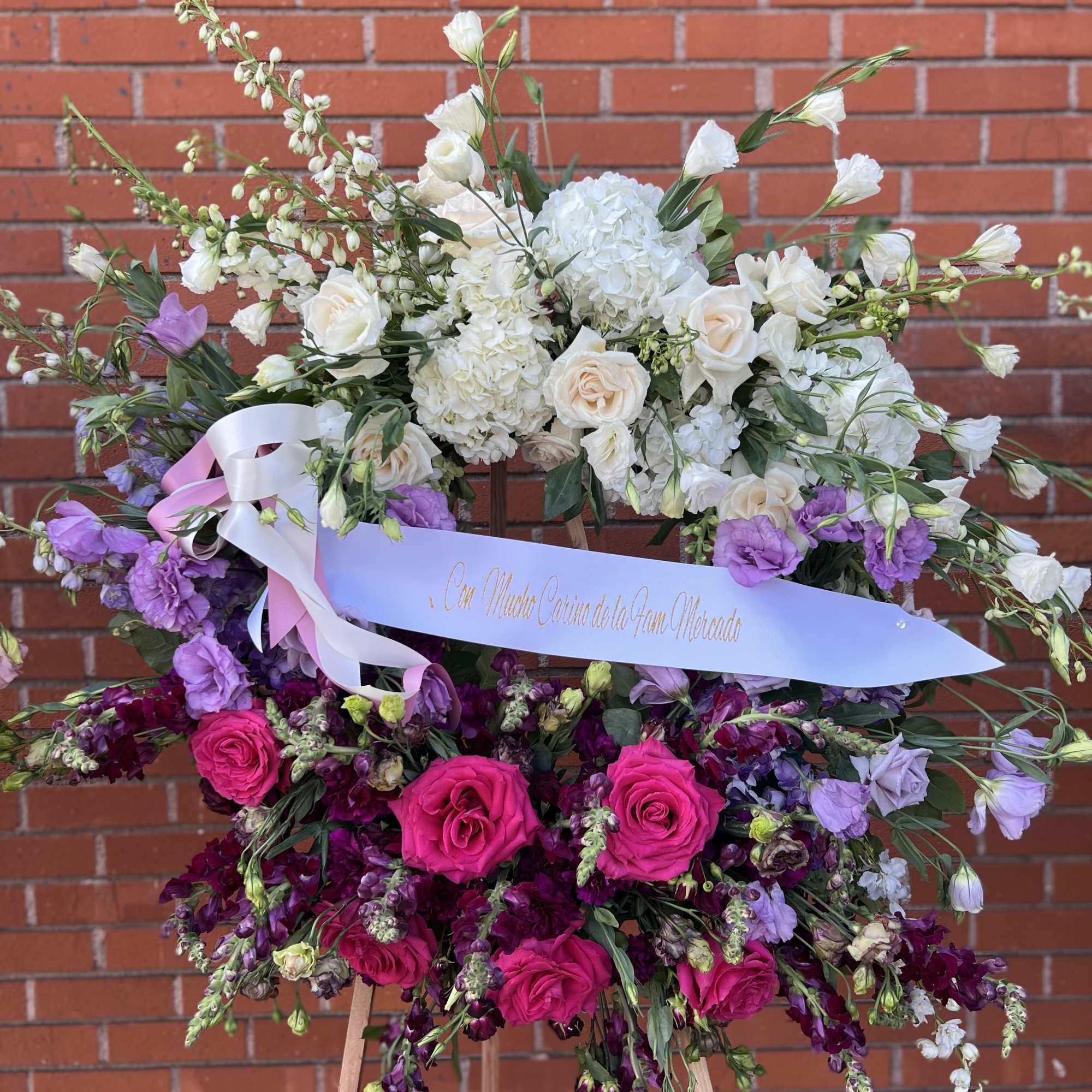 Plum, Fiucsha, and White Flowers.