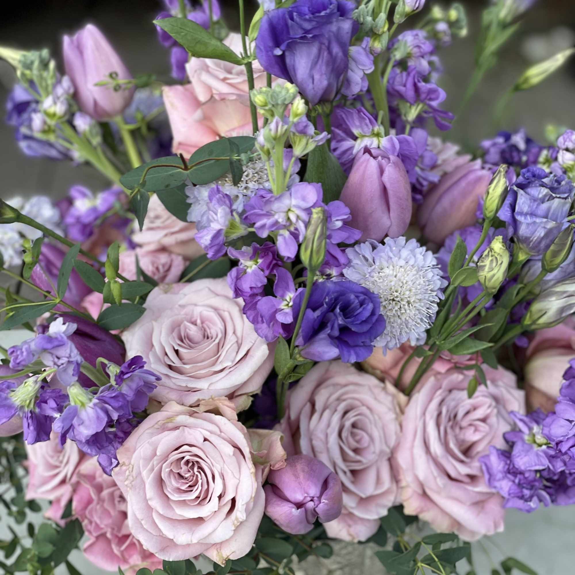 This beautiful combination of purples, violets, and lavender create a bright and