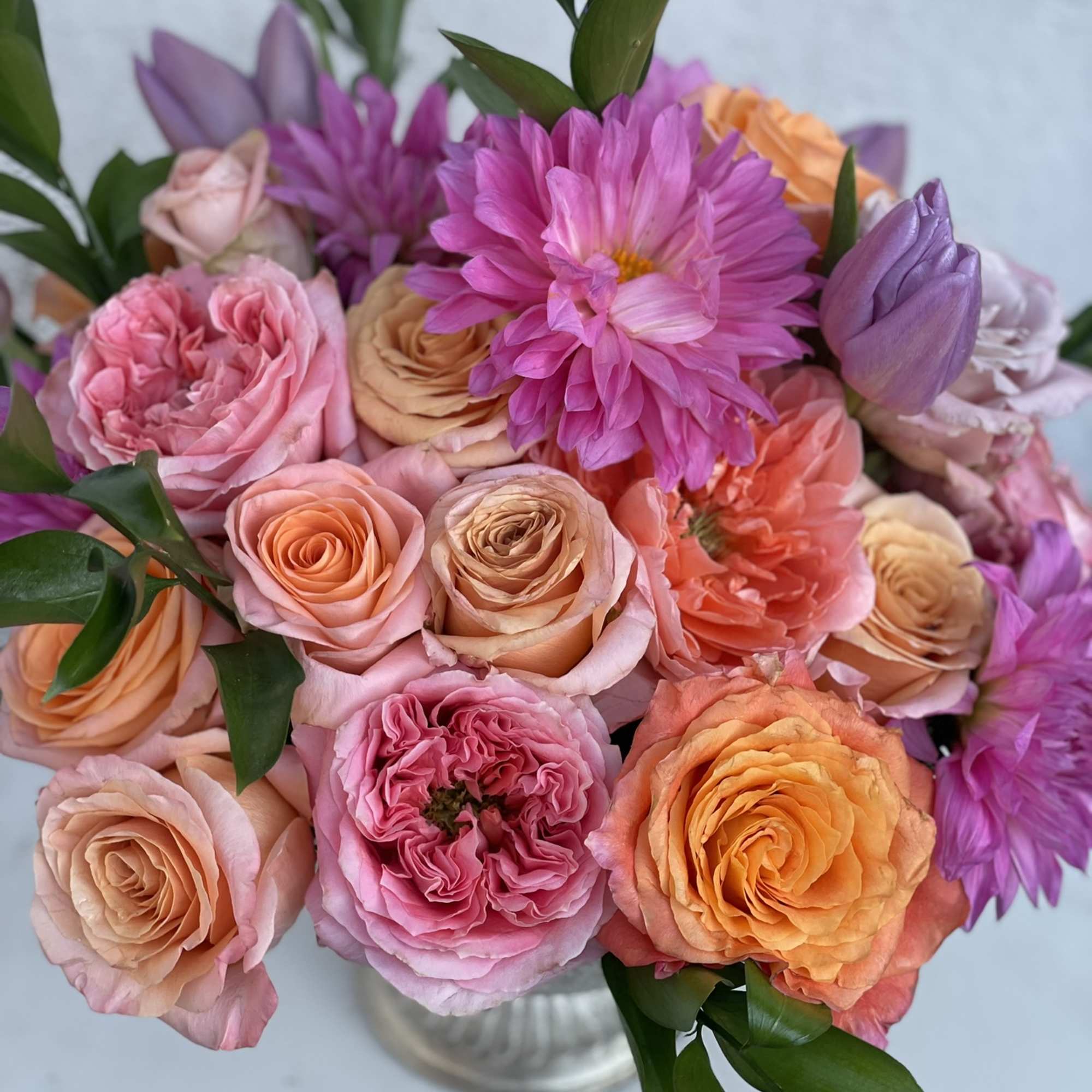 This striking arrangement is anything but dull! The bright and bold color