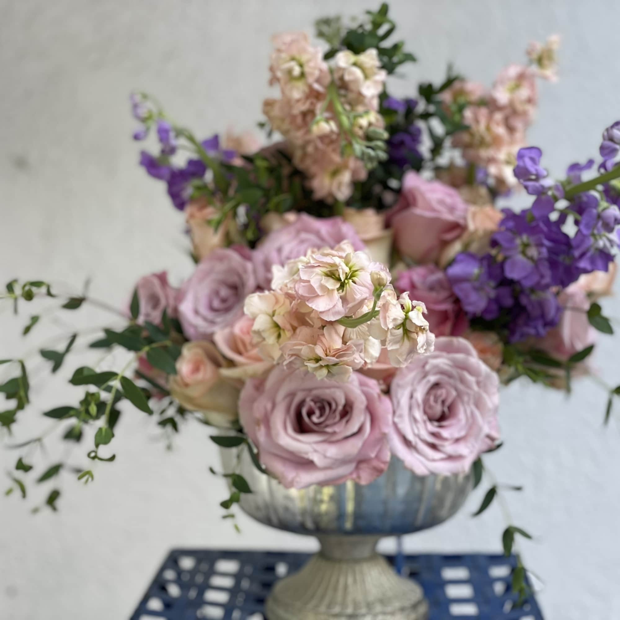 This glorious combination of pastels create a happy and calming arrangement that