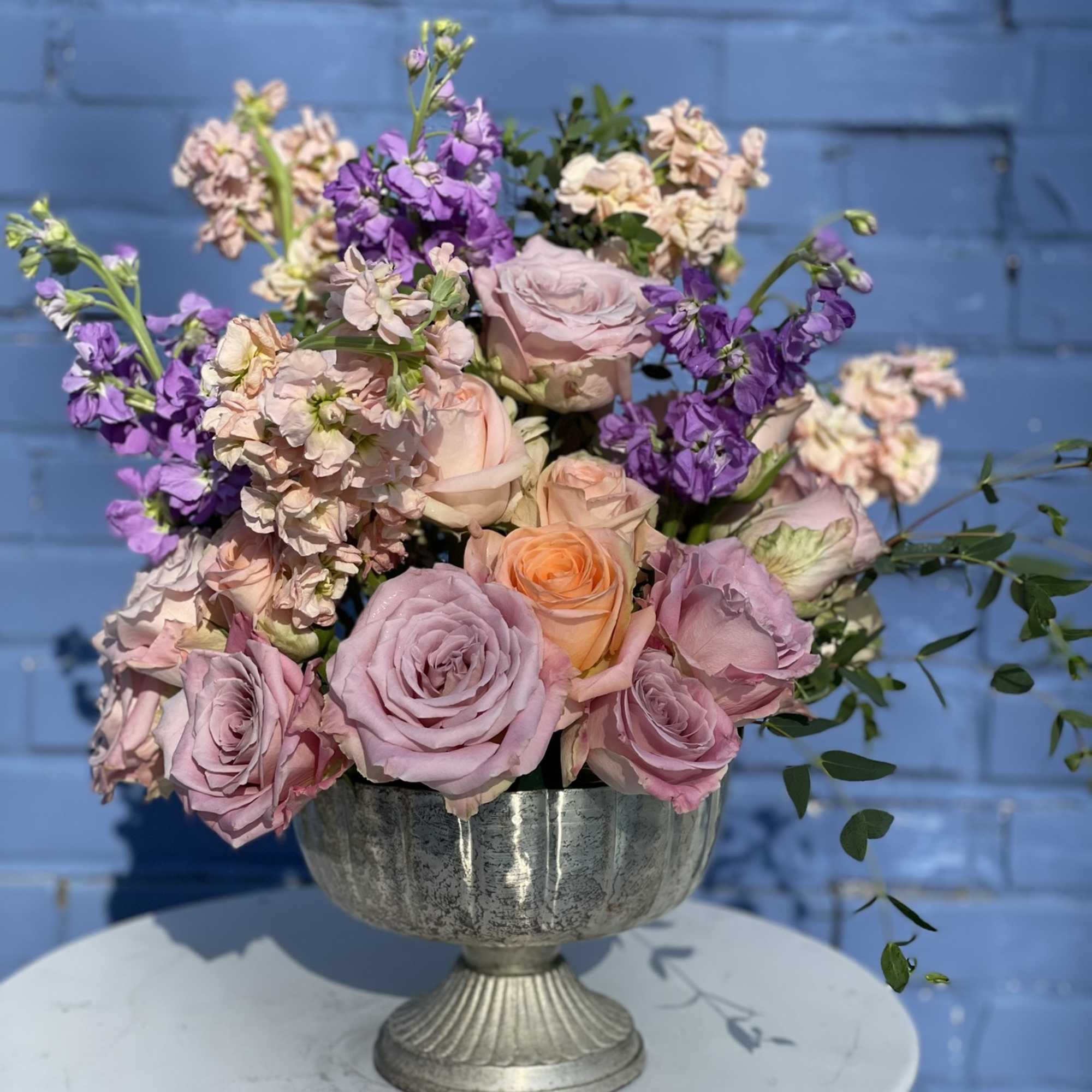 This glorious combination of pastels create a happy and calming arrangement that