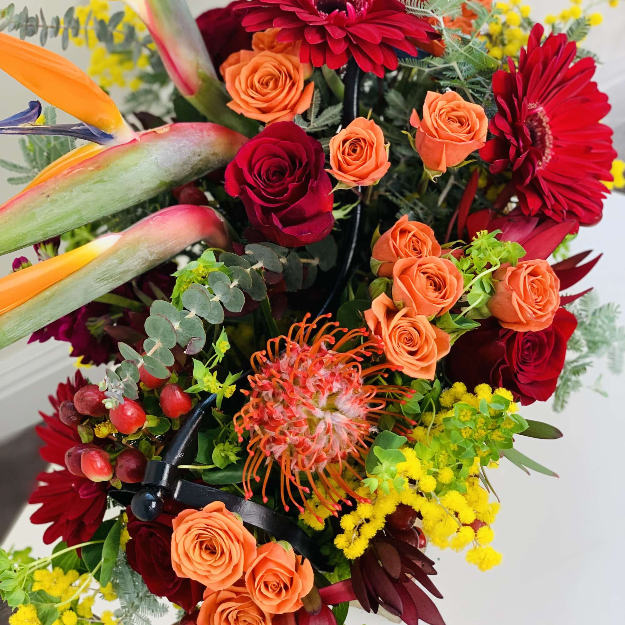 This box is full of fresh flowers in style. It will bring