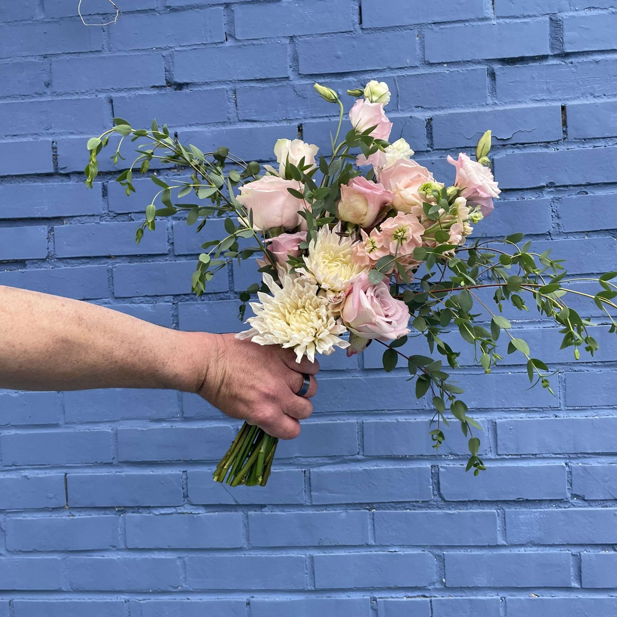 This classic bouquet of soft pinks and whites is perfect for anyone